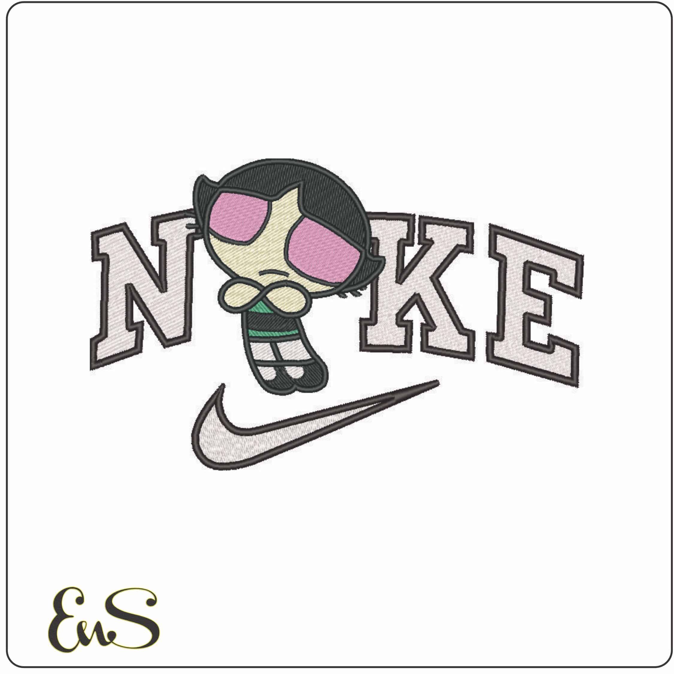 Nike Buttercup - Powerpuff Girl-Elegant embroidery design file - instant download