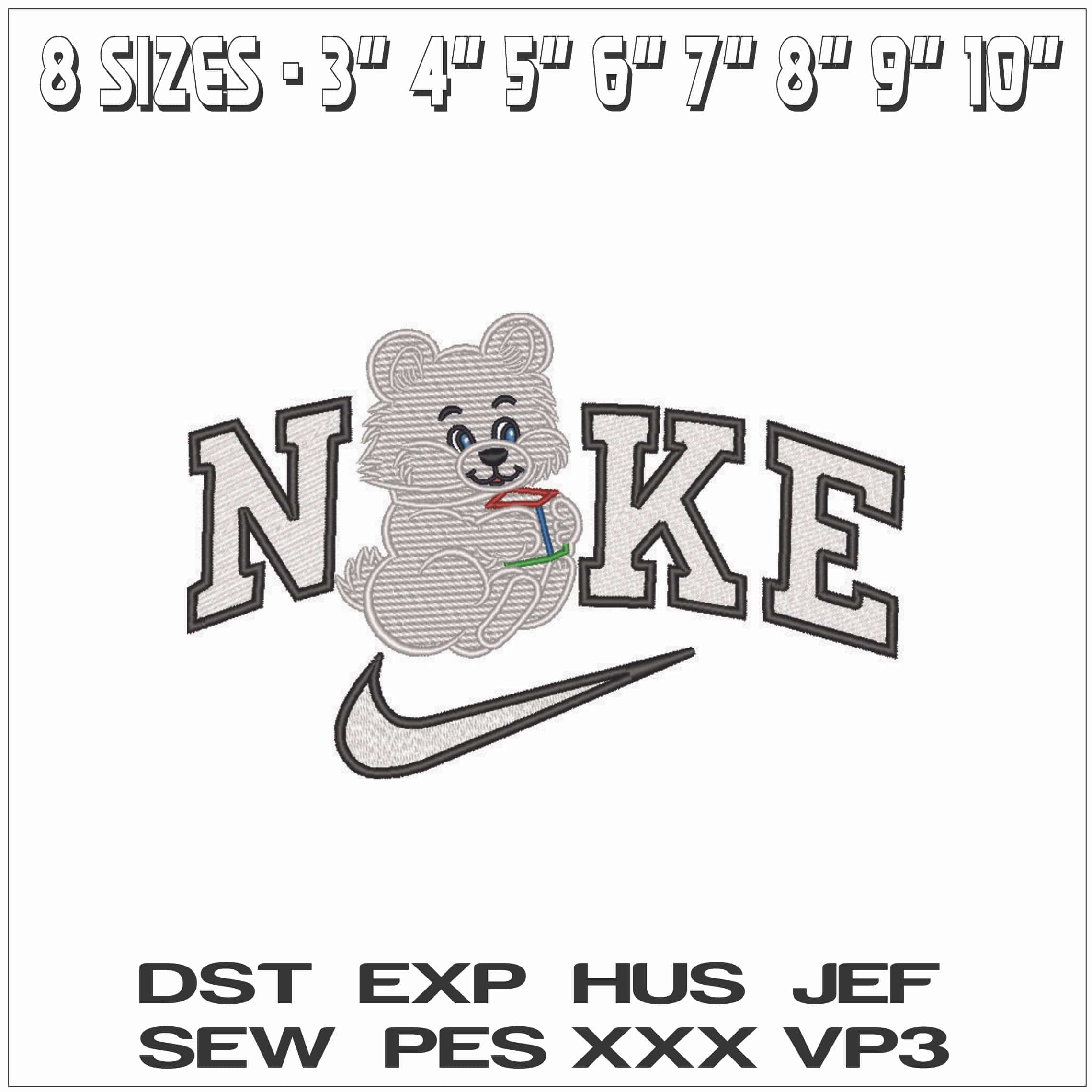 Nike Children Teddy holing Present-Elegant embroidery design file - instant download — view 2