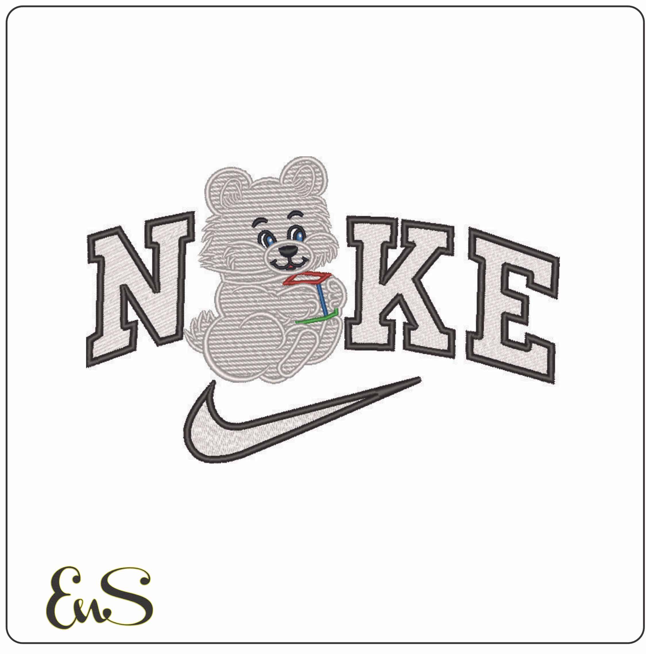 Nike Children Teddy holing Present-Elegant embroidery design file - instant download
