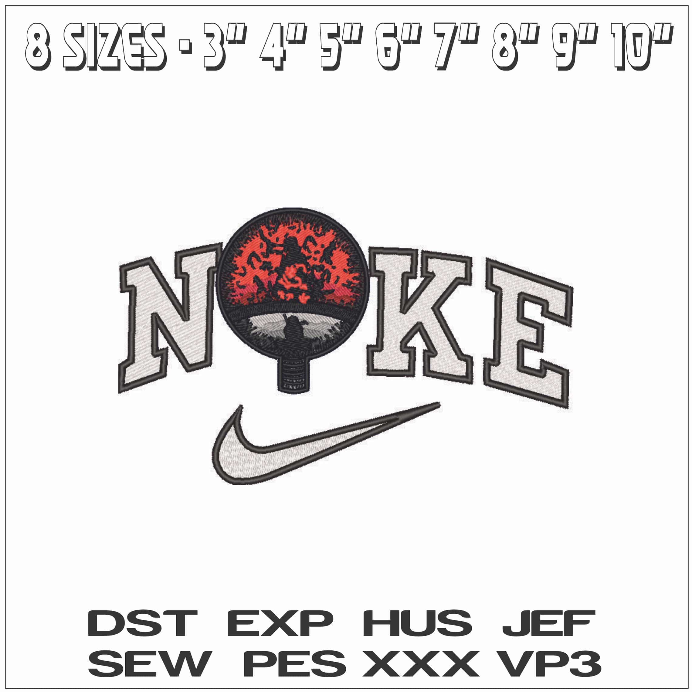 Nike Clan Uchiha Symbol - Naruto - Anime-Elegant embroidery design file - instant download — view 2