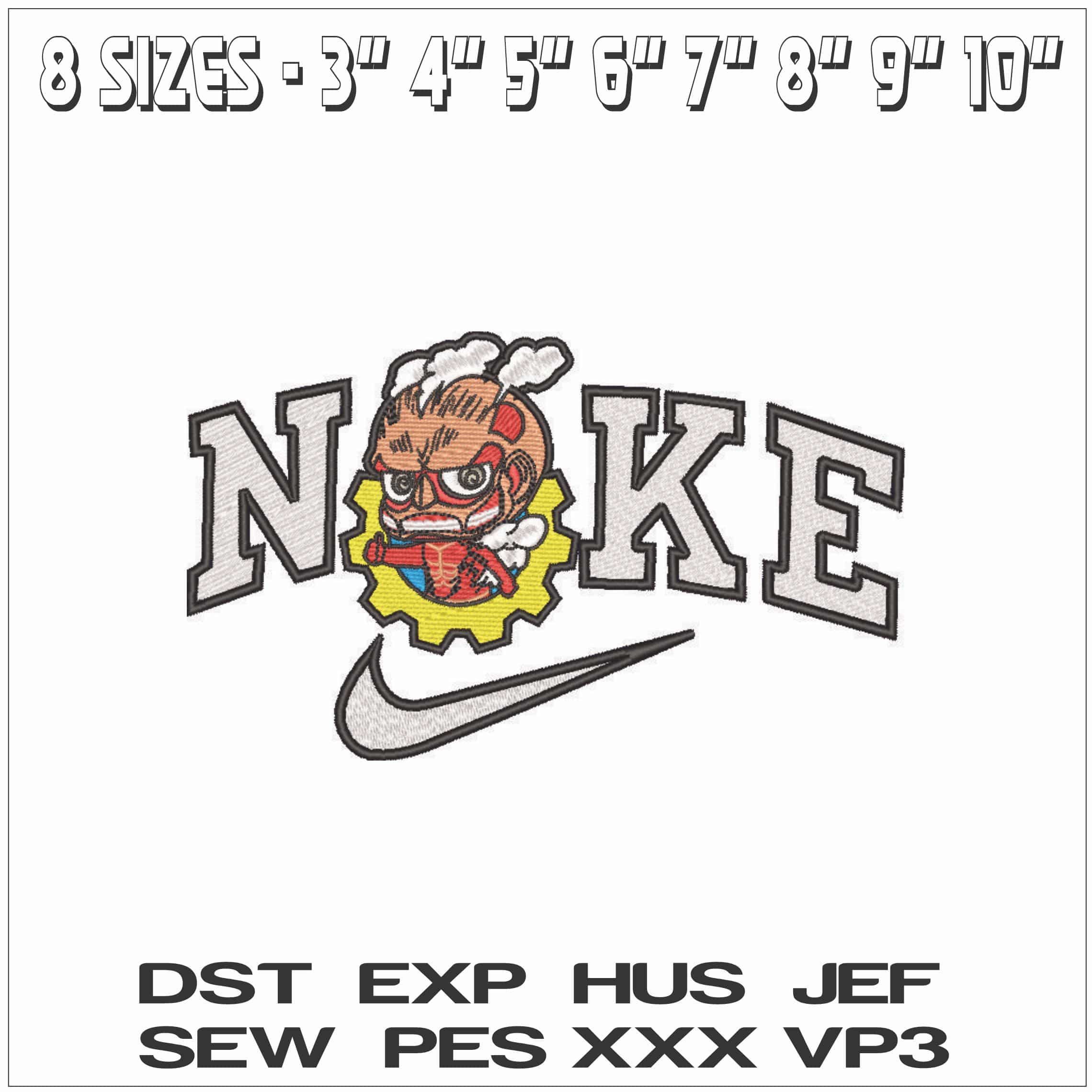 Nike Colossal Titan - Attack on Titan - Anime-Elegant embroidery design file - instant download — view 2