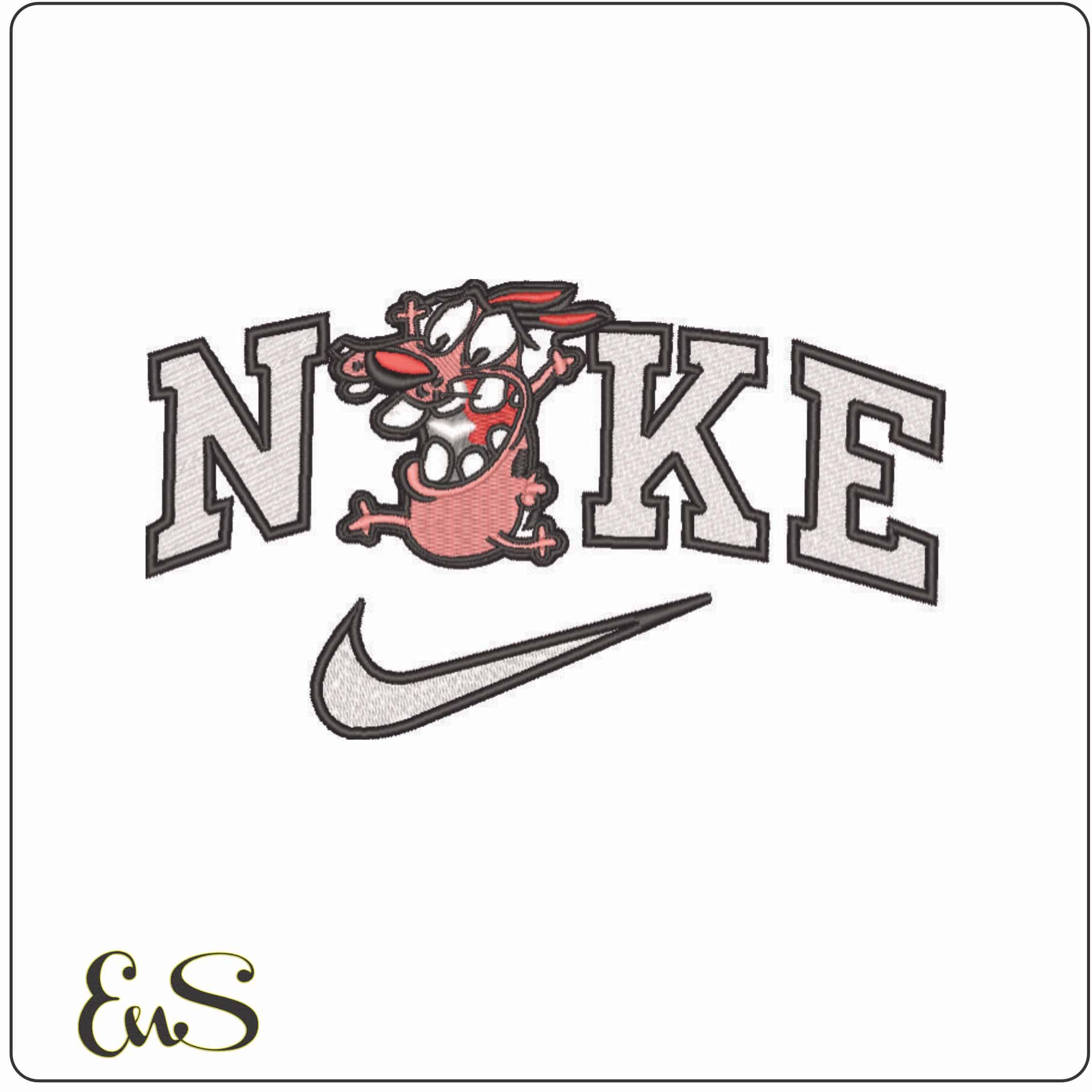 Nike Courage the Cowardly Dog-Elegant embroidery design file - instant download