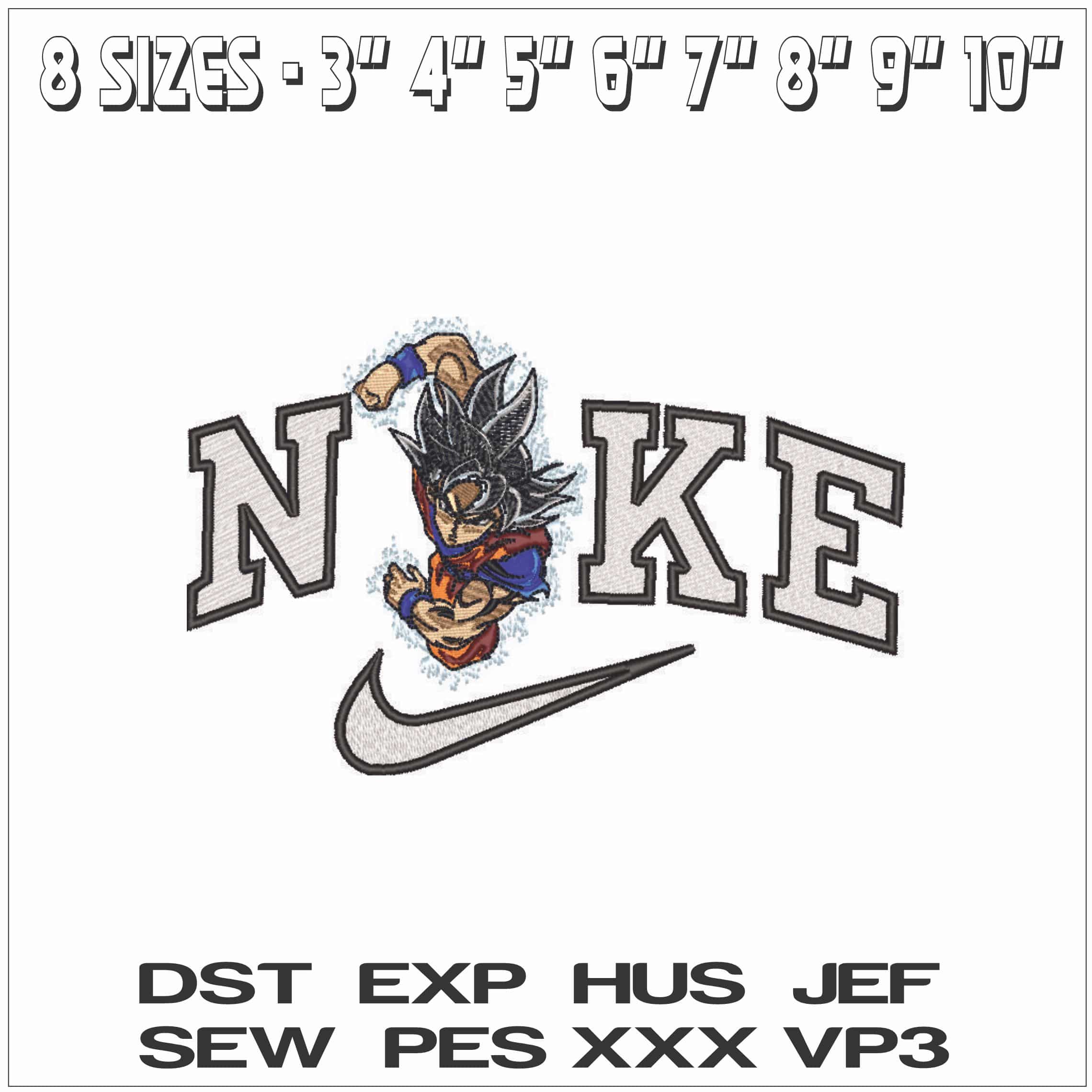 Nike Goku Attacking punch - Dragon Ball - Anime-Elegant embroidery design file - instant download — view 2