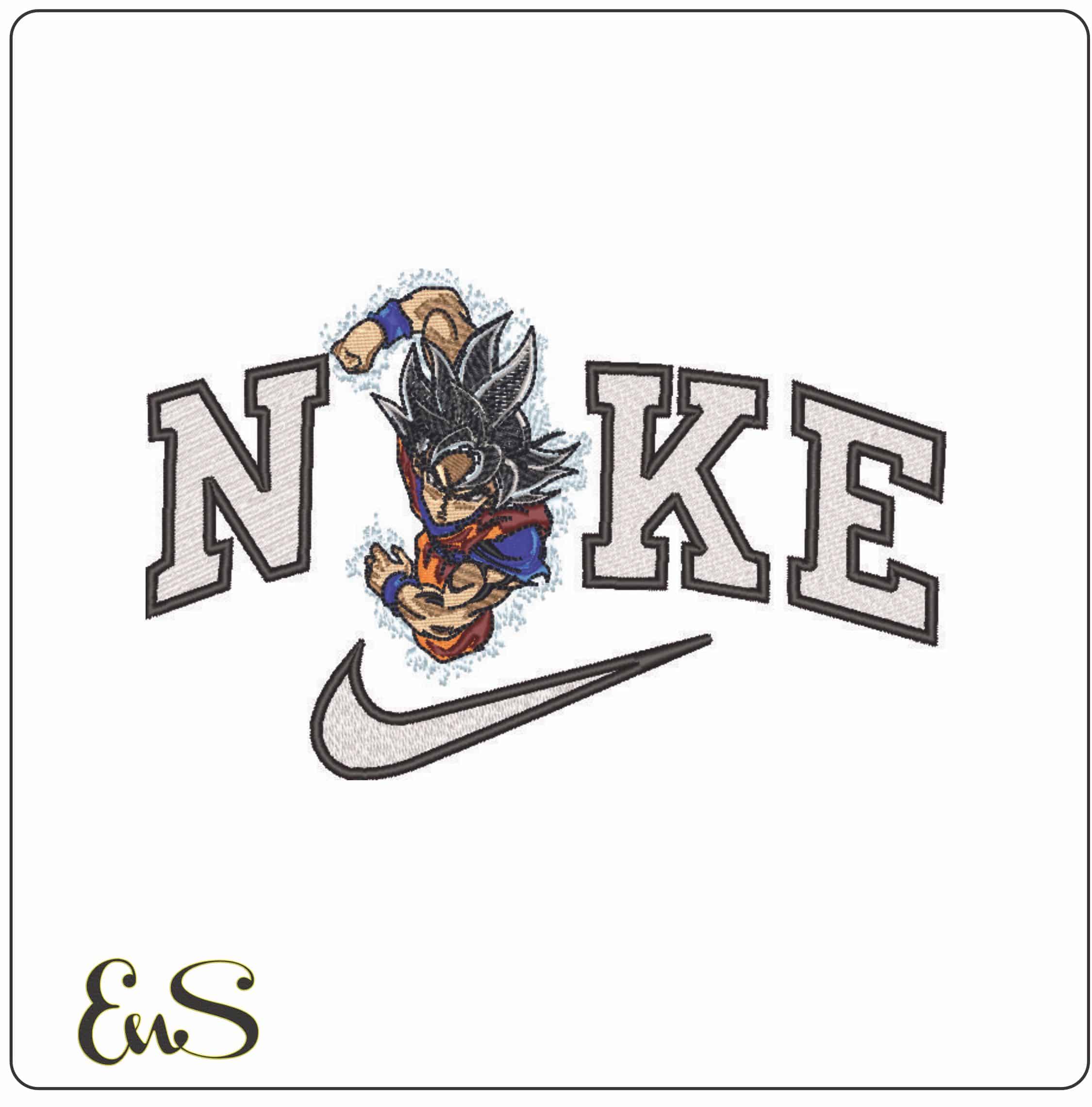 Nike Goku Attacking punch - Dragon Ball - Anime-Elegant embroidery design file - instant download