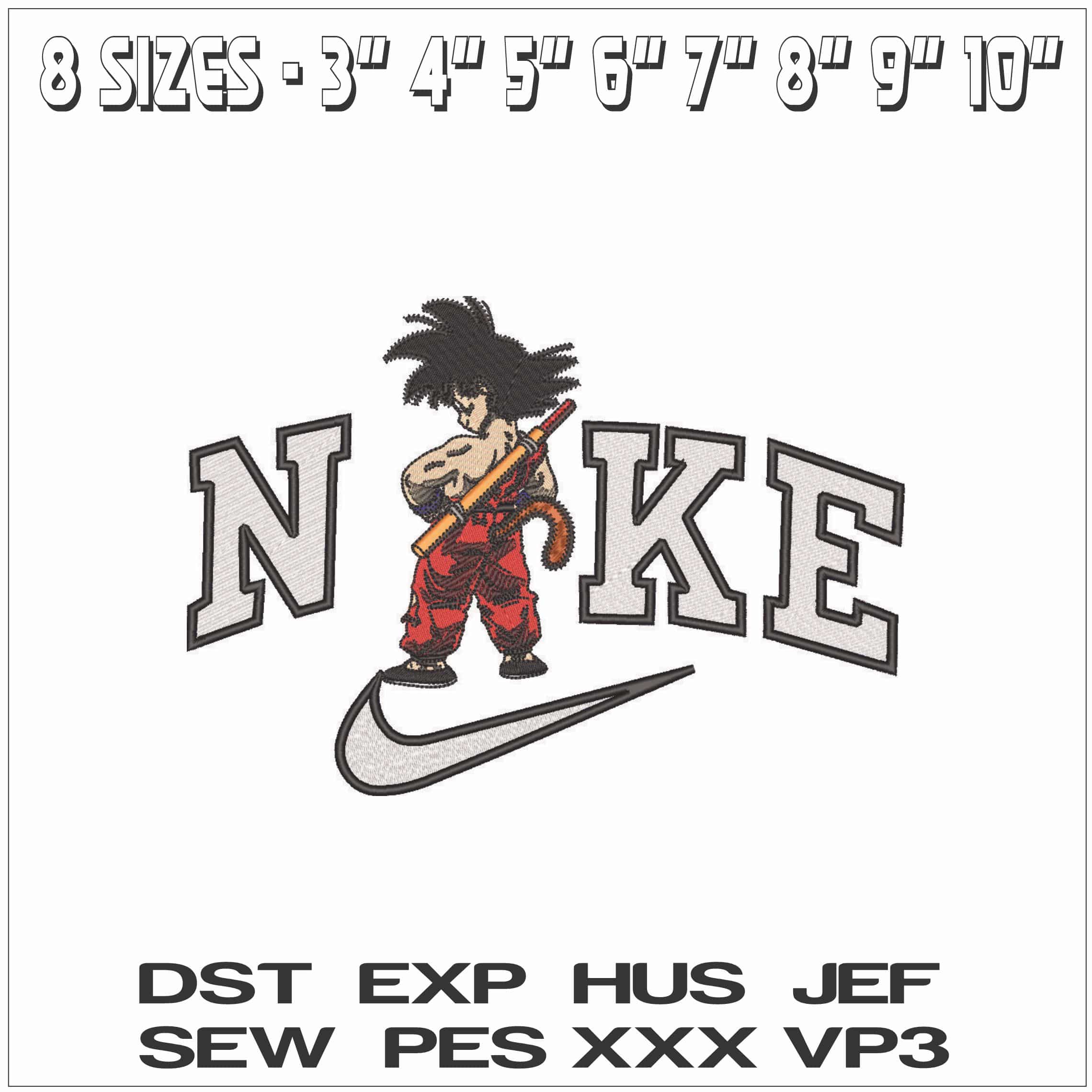Nike Guko Posing from behind - Dragon Ball - Anime-Elegant embroidery design file - instant download — view 2