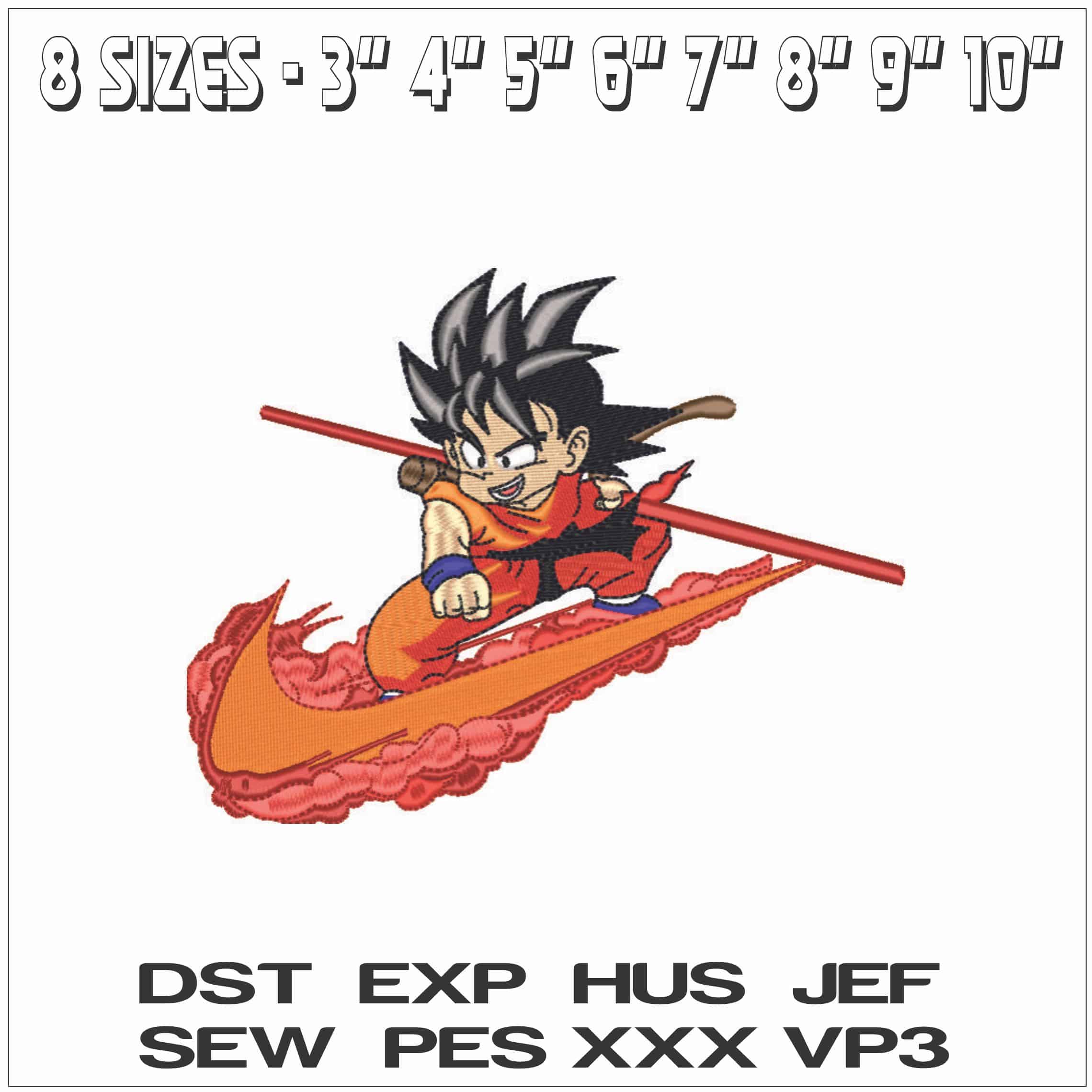 Nike Guko surfing Swoosh - Dragon Balls - Anime-Elegant embroidery design file - instant download — view 2