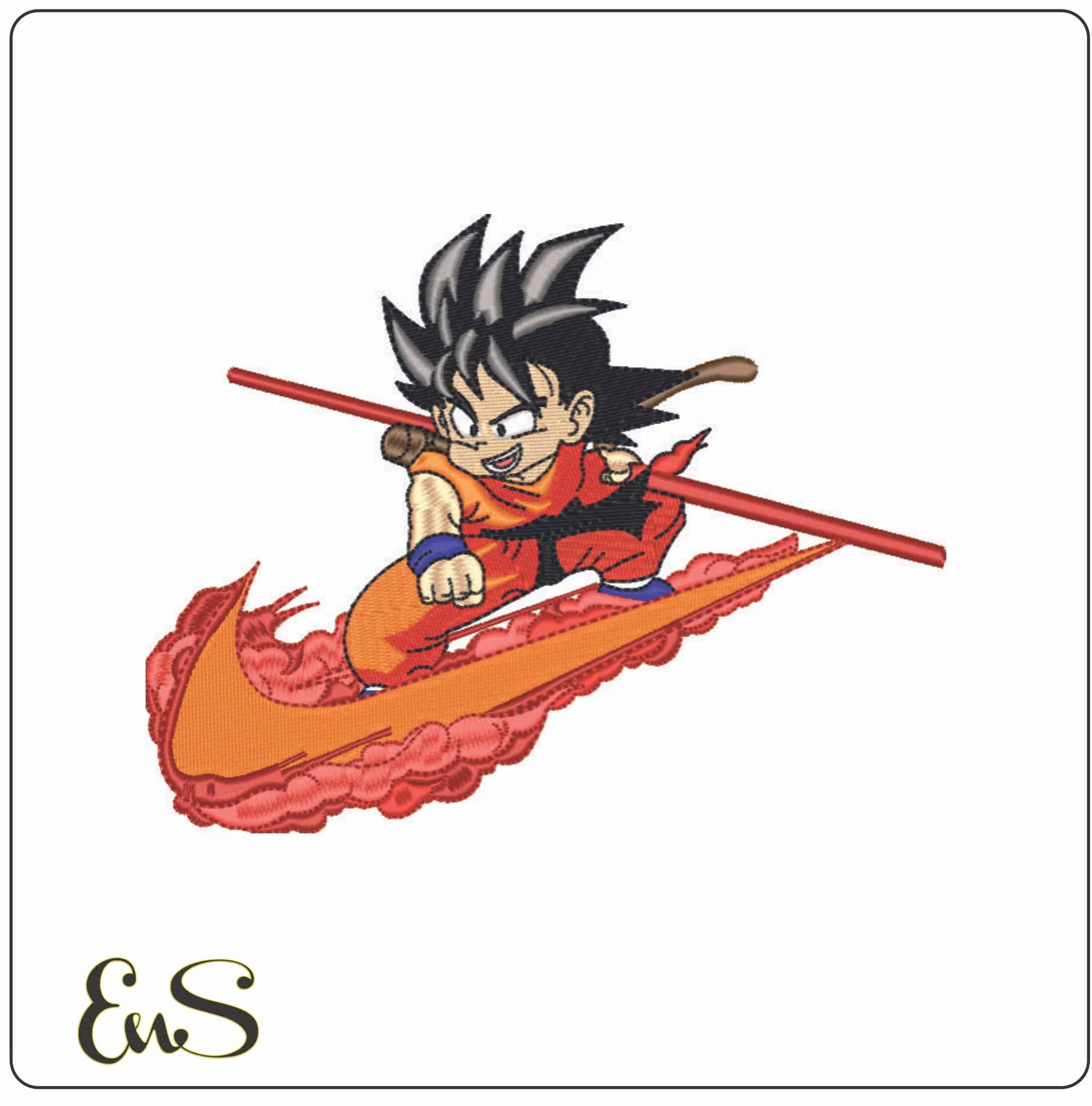 Nike Guko surfing Swoosh - Dragon Balls - Anime-Elegant embroidery design file - instant download