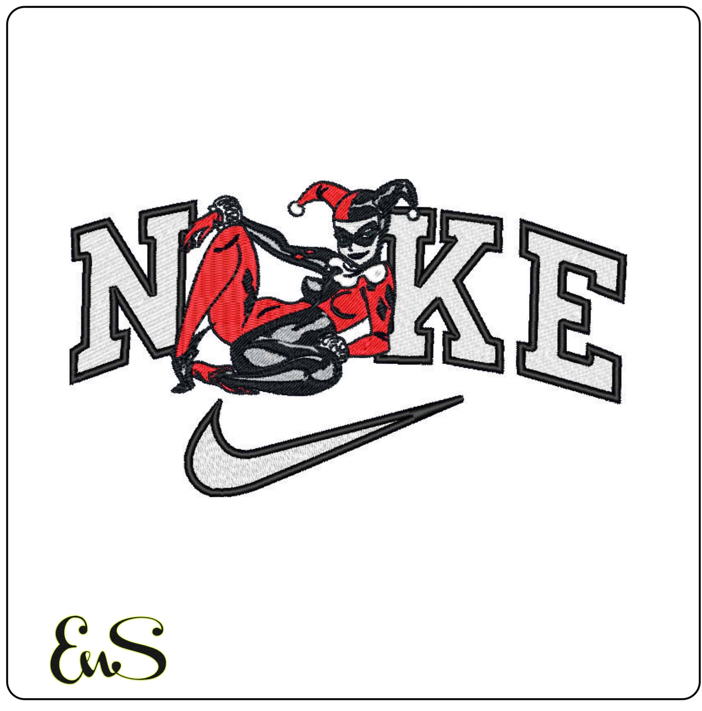 Nike Harley Queen-Elegant embroidery design file - instant download