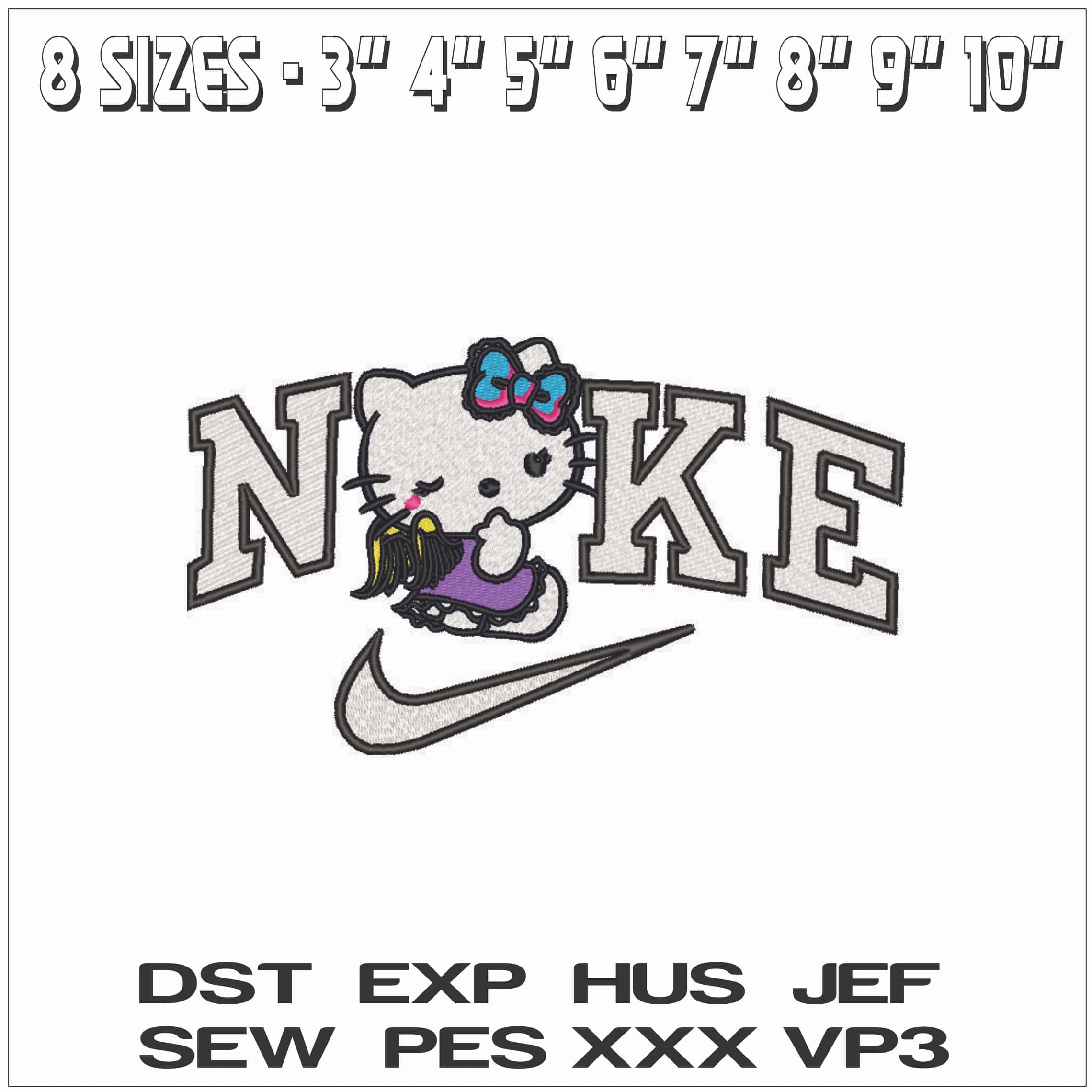 Nike Hello Kitty Angel-Elegant embroidery design file - instant download — view 2