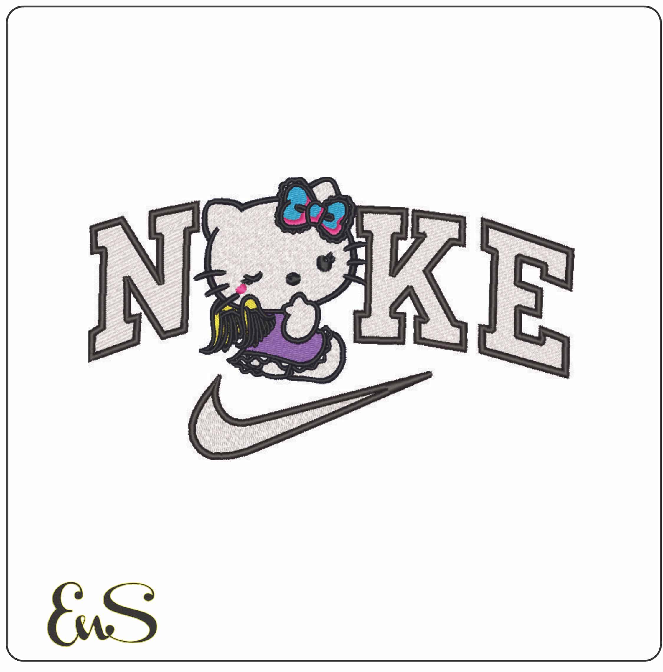 Nike Hello Kitty Angel-Elegant embroidery design file - instant download