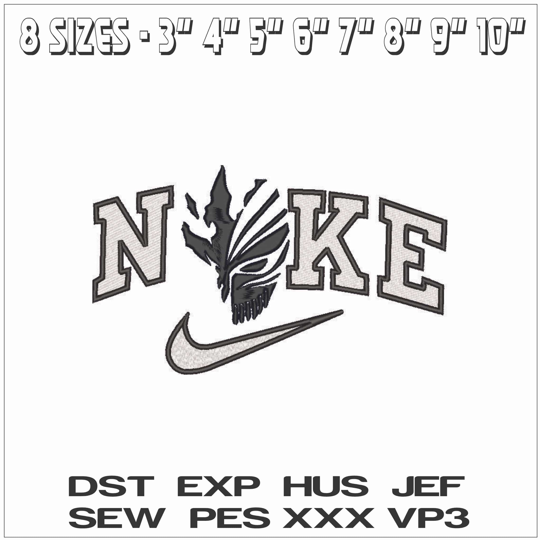 Nike Ichigo Kurosaki Mask - Bleach - Anime-Elegant embroidery design file - instant download — view 2