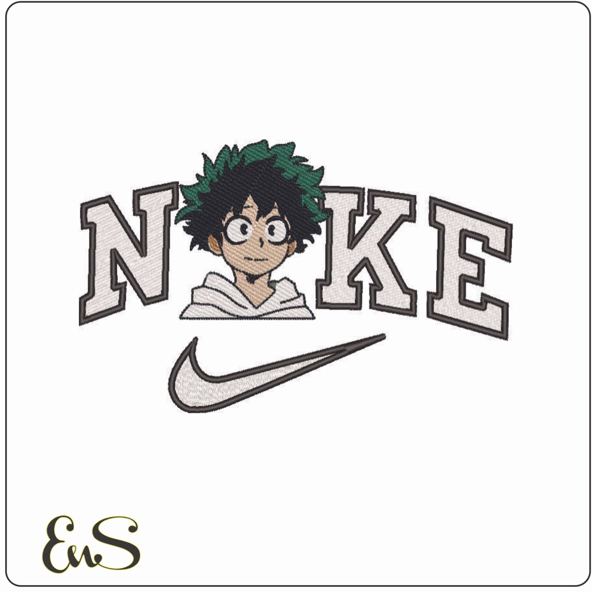 Nike Izuku Midoriya Deku - Hero Academia - Anime-Elegant embroidery design file - instant download