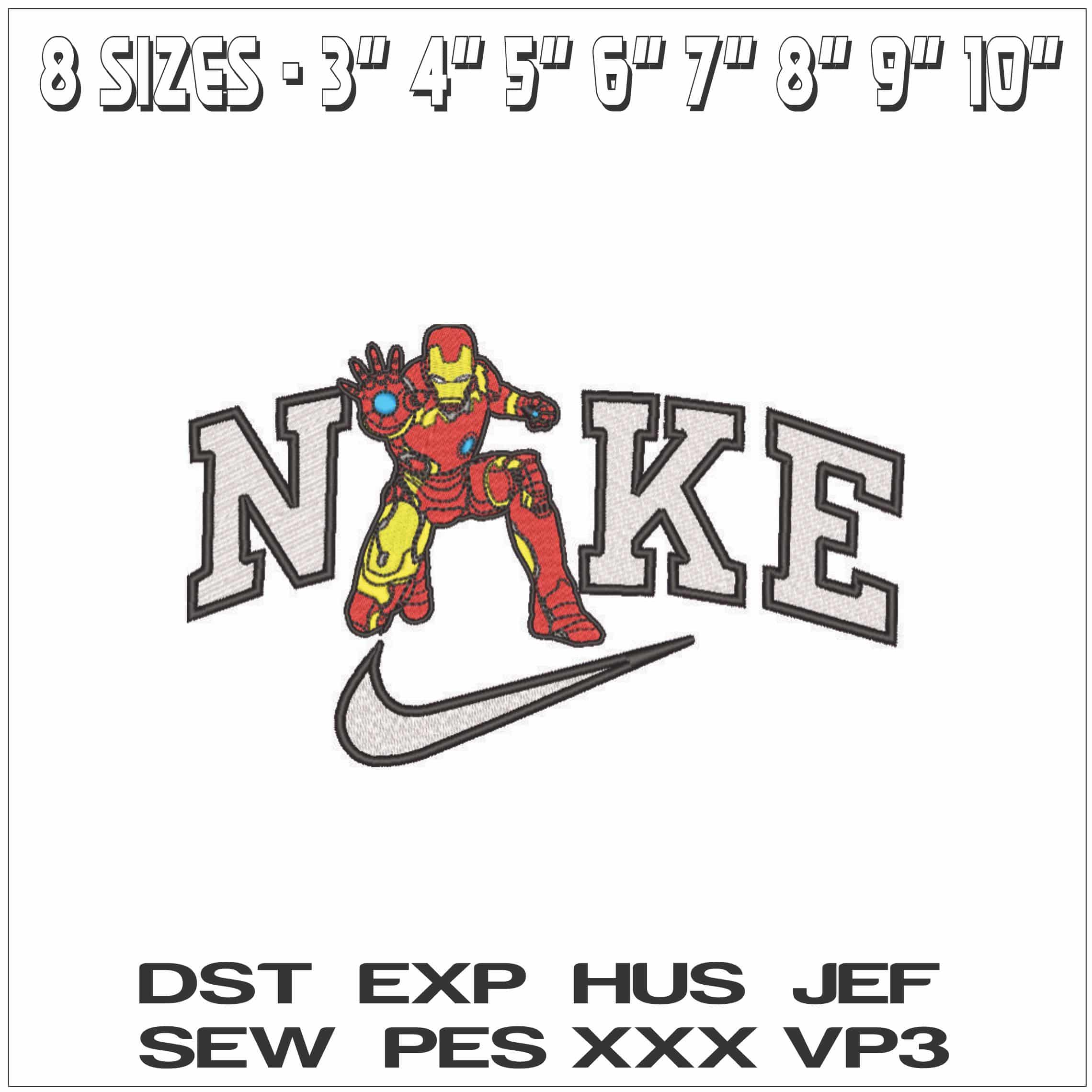 Nike Iron Man 1 - Marvel Comics-Elegant embroidery design file - instant download — view 2