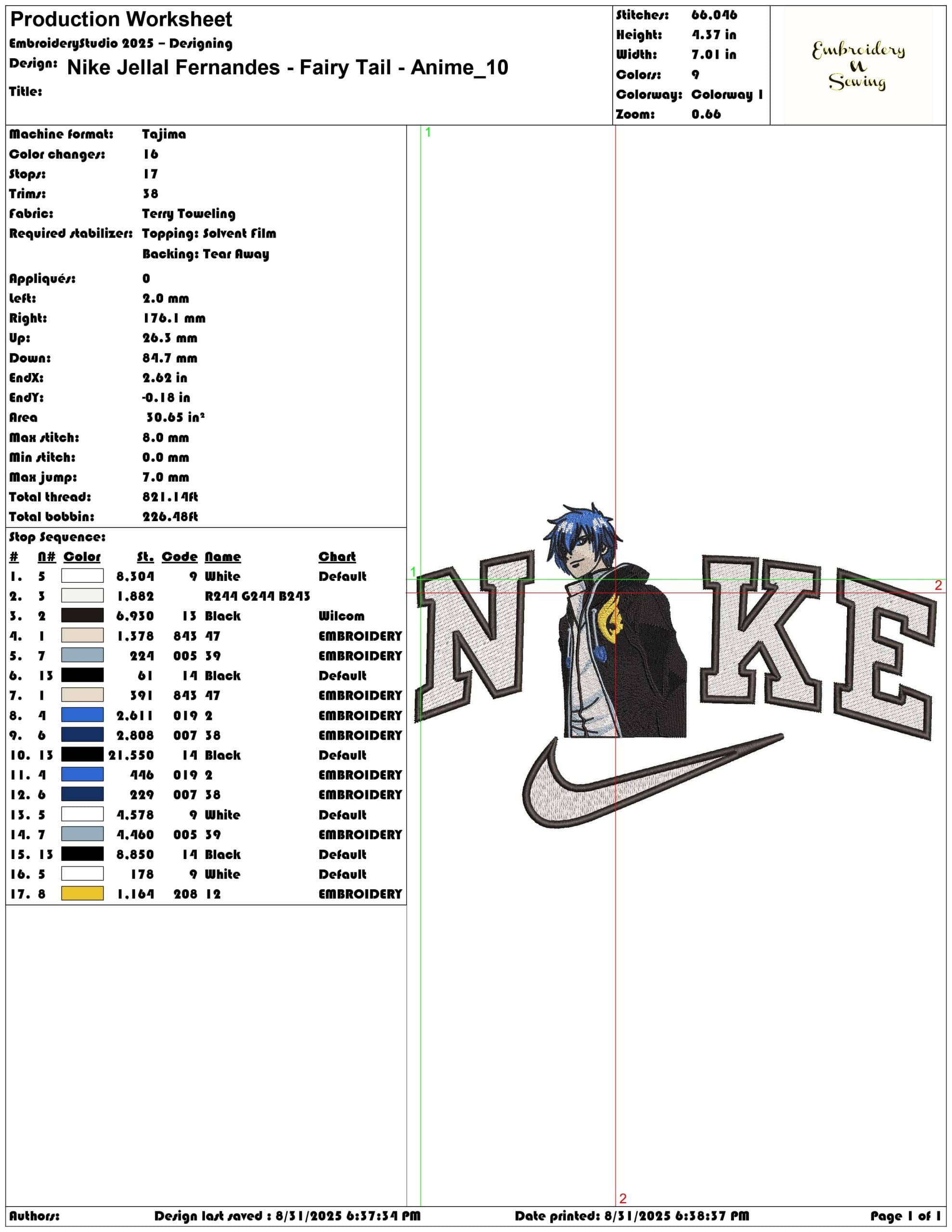 Nike Jellal Fernandes - Fairy Tail - Anime-Elegant embroidery design file - instant download — view 3