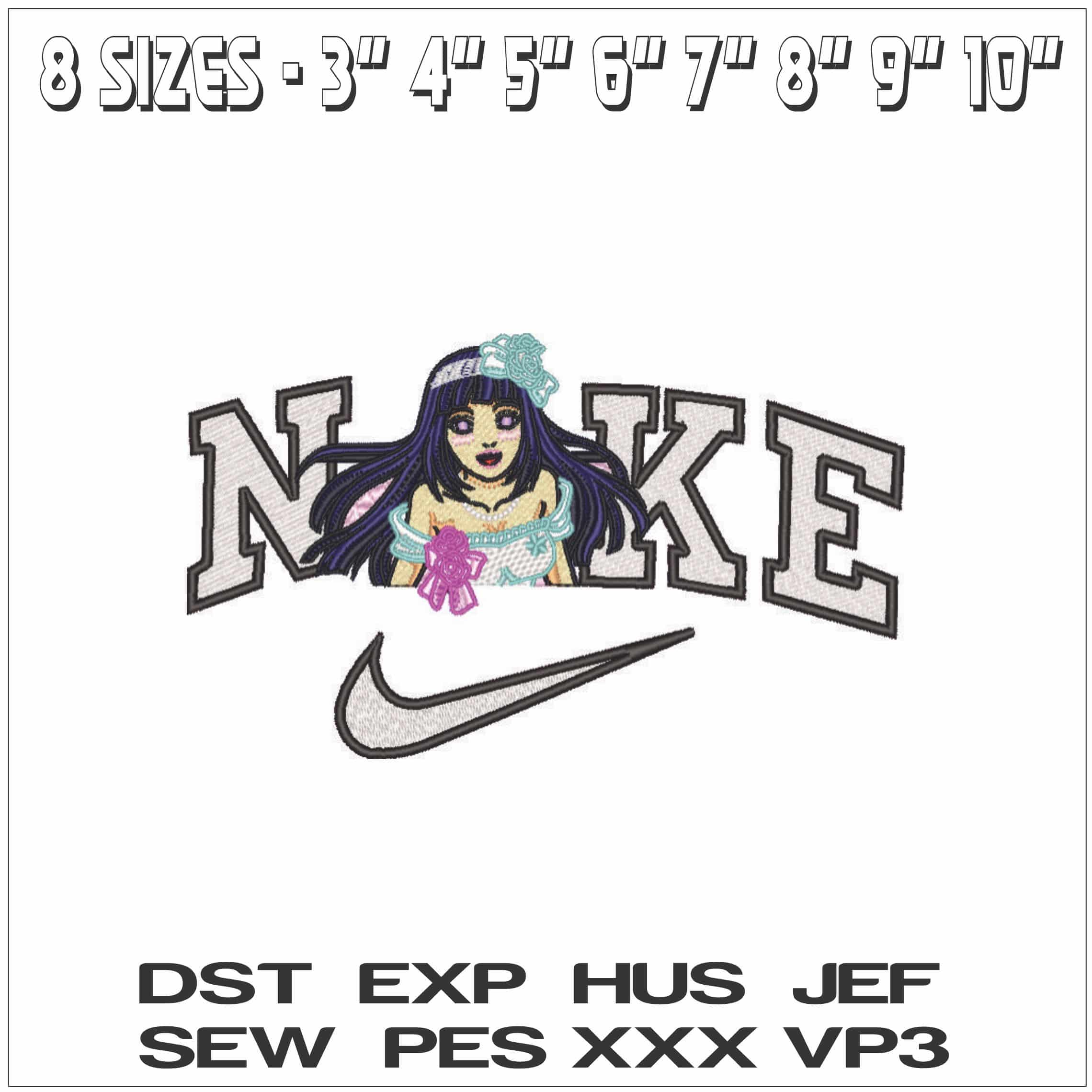 Nike Kakashi Hateke Torso - Hinata - Anime-Elegant embroidery design file - instant download — view 2