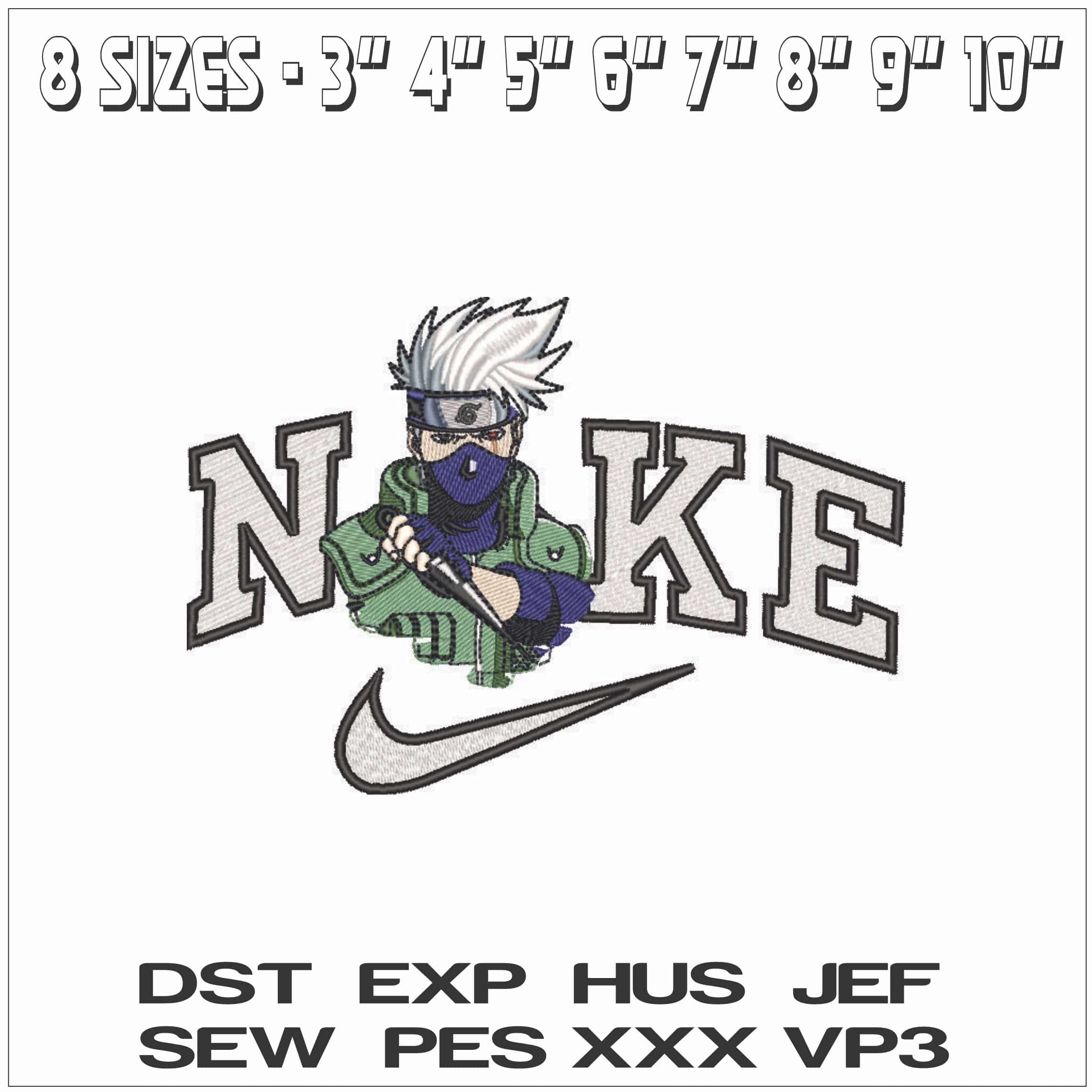 Nike Kakashi Hateke with Knife - Naruto Series - Anime-Elegant embroidery design file - instant download — view 2
