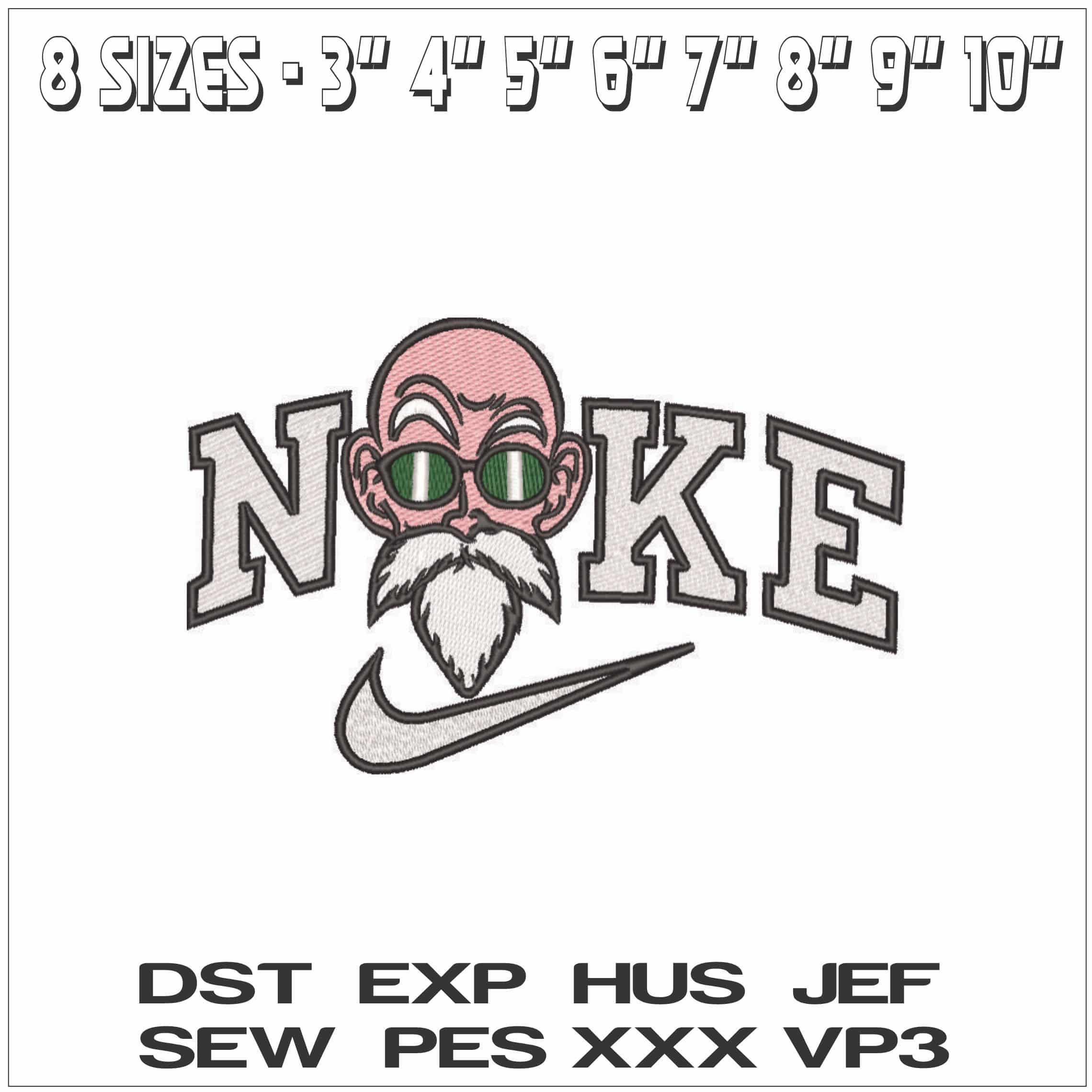 Nike Master Roshi - Dragon Ball-Elegant embroidery design file - instant download — view 2