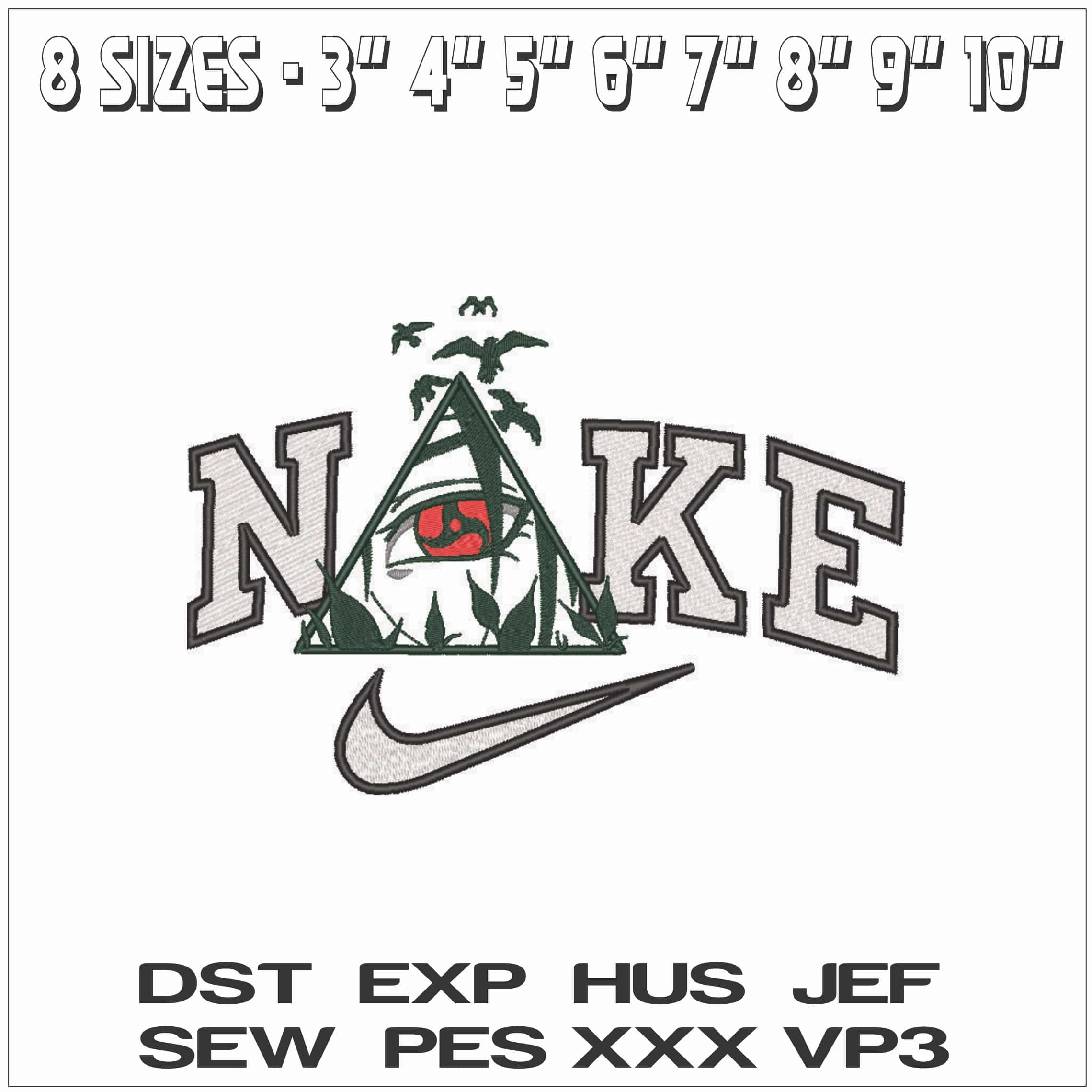 Nike Mangekyo Sharingan Itachi Uchiha - Naruto - Anime-Elegant embroidery design file - instant download — view 2