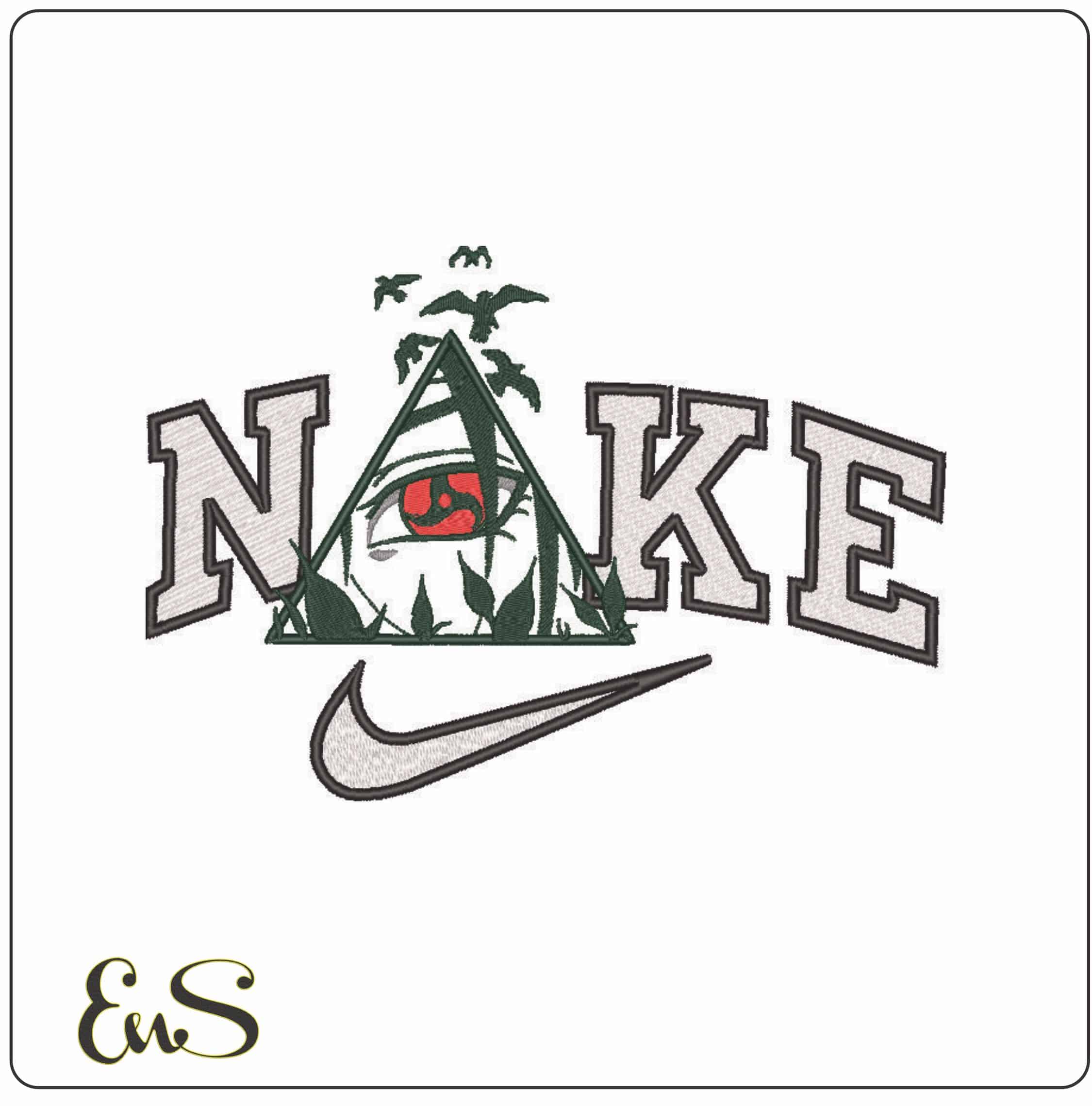 Nike Mangekyo Sharingan Itachi Uchiha - Naruto - Anime-Elegant embroidery design file - instant download