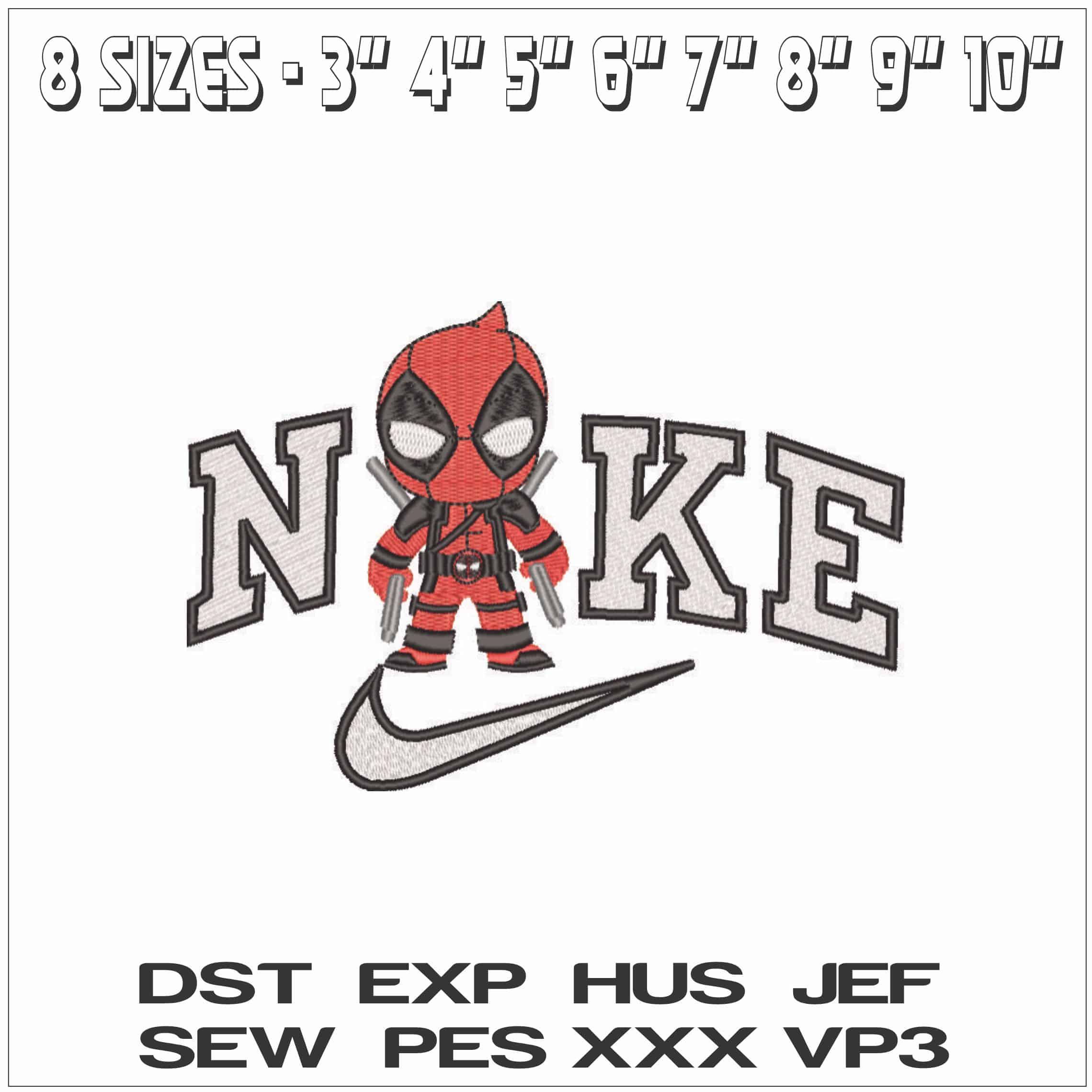 Nike Mini Deadpool - Marvel Comics-Elegant embroidery design file - instant download — view 2