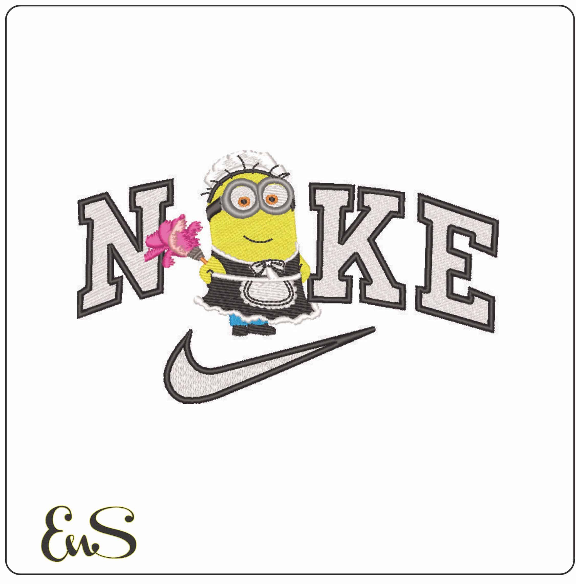 Nike Minion in Maid Outfit-Elegant embroidery design file - instant download
