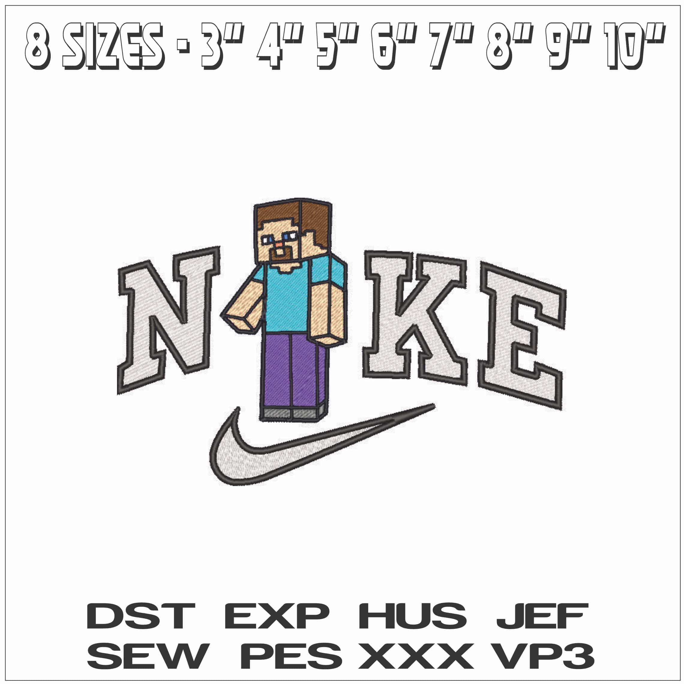 Nike Minecraft Man-Elegant embroidery design file - instant download — view 2