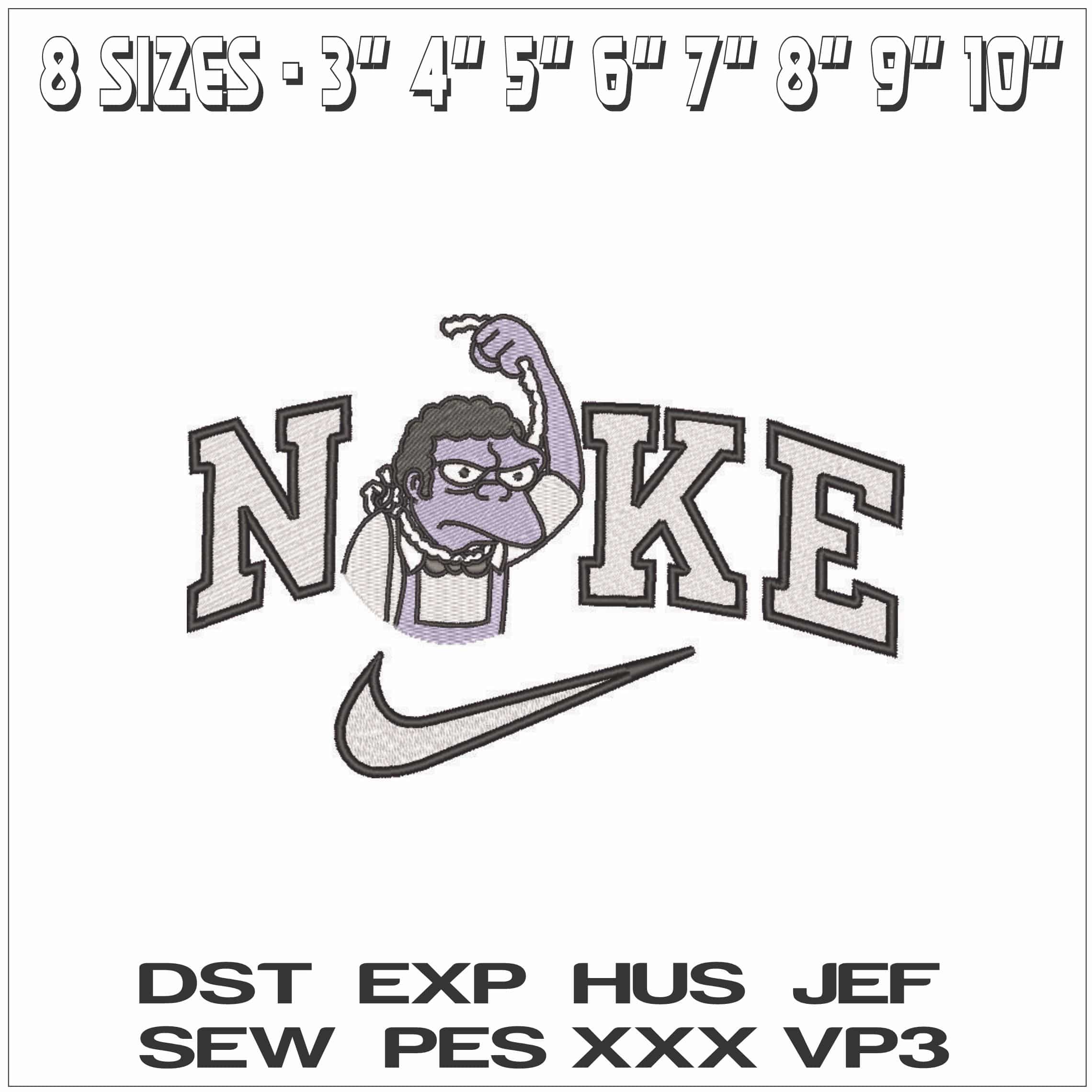 Nike Moe Hang in There - The Simpsons-Elegant embroidery design file - instant download — view 2