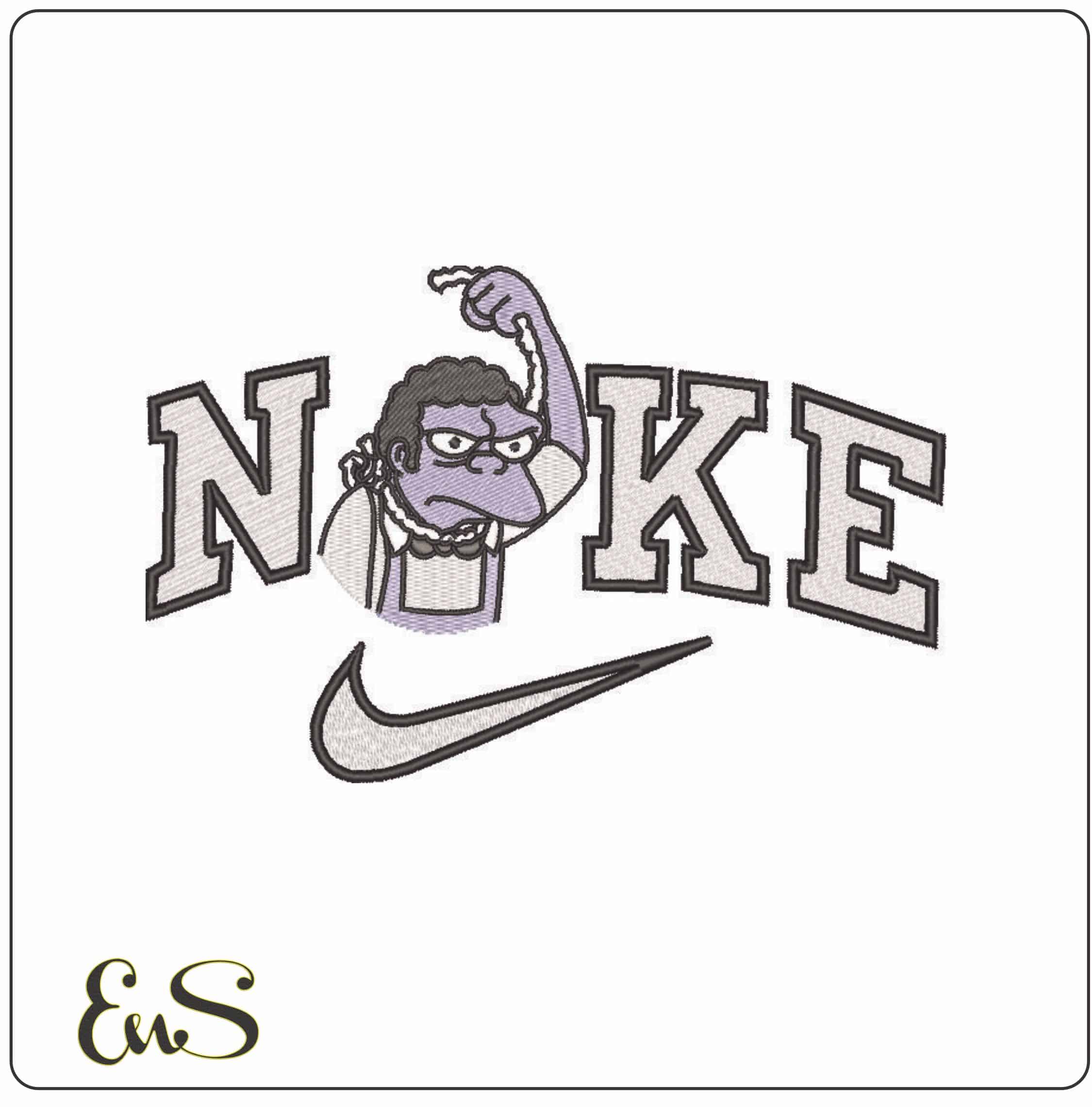 Nike Moe Hang in There - The Simpsons-Elegant embroidery design file - instant download
