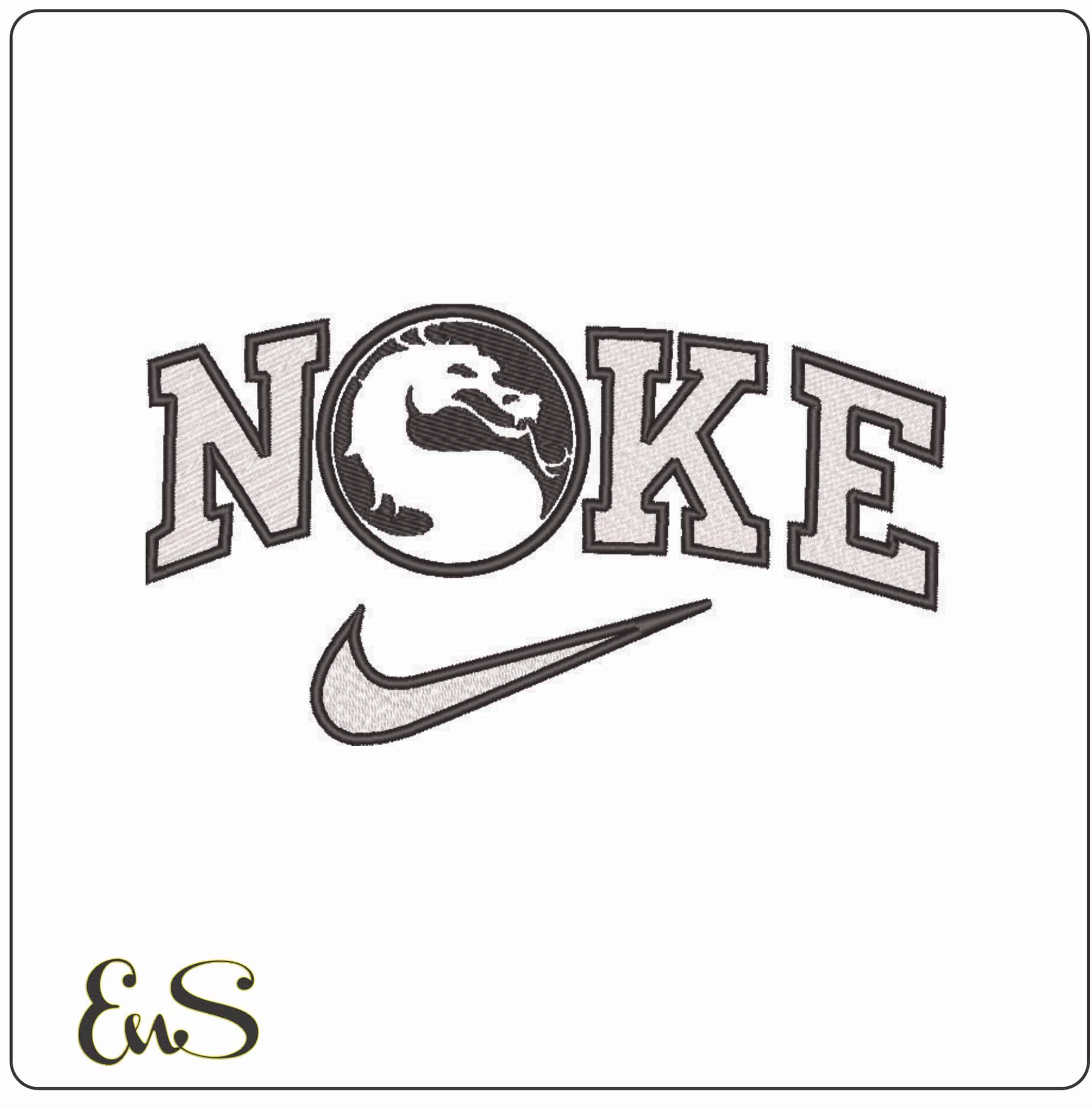 Nike Mortal Combat Logo Inverse-Elegant embroidery design file - instant download