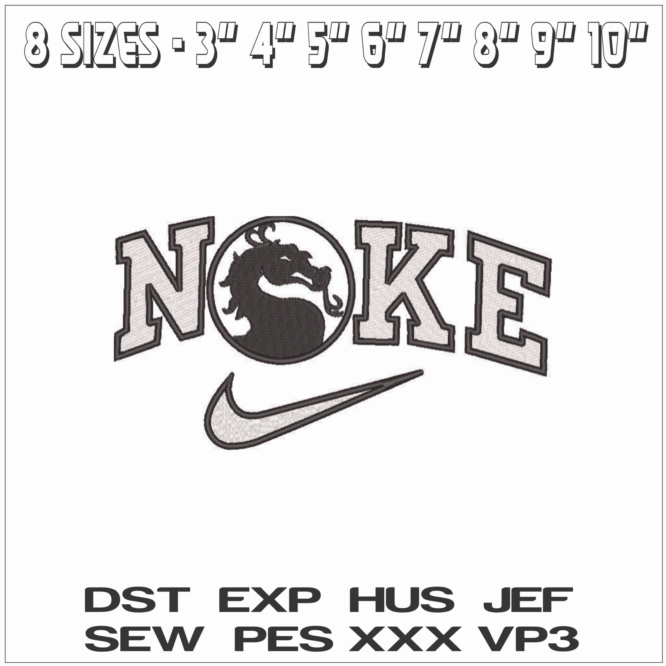 Nike Mortal Combat Logo-Elegant embroidery design file - instant download — view 2