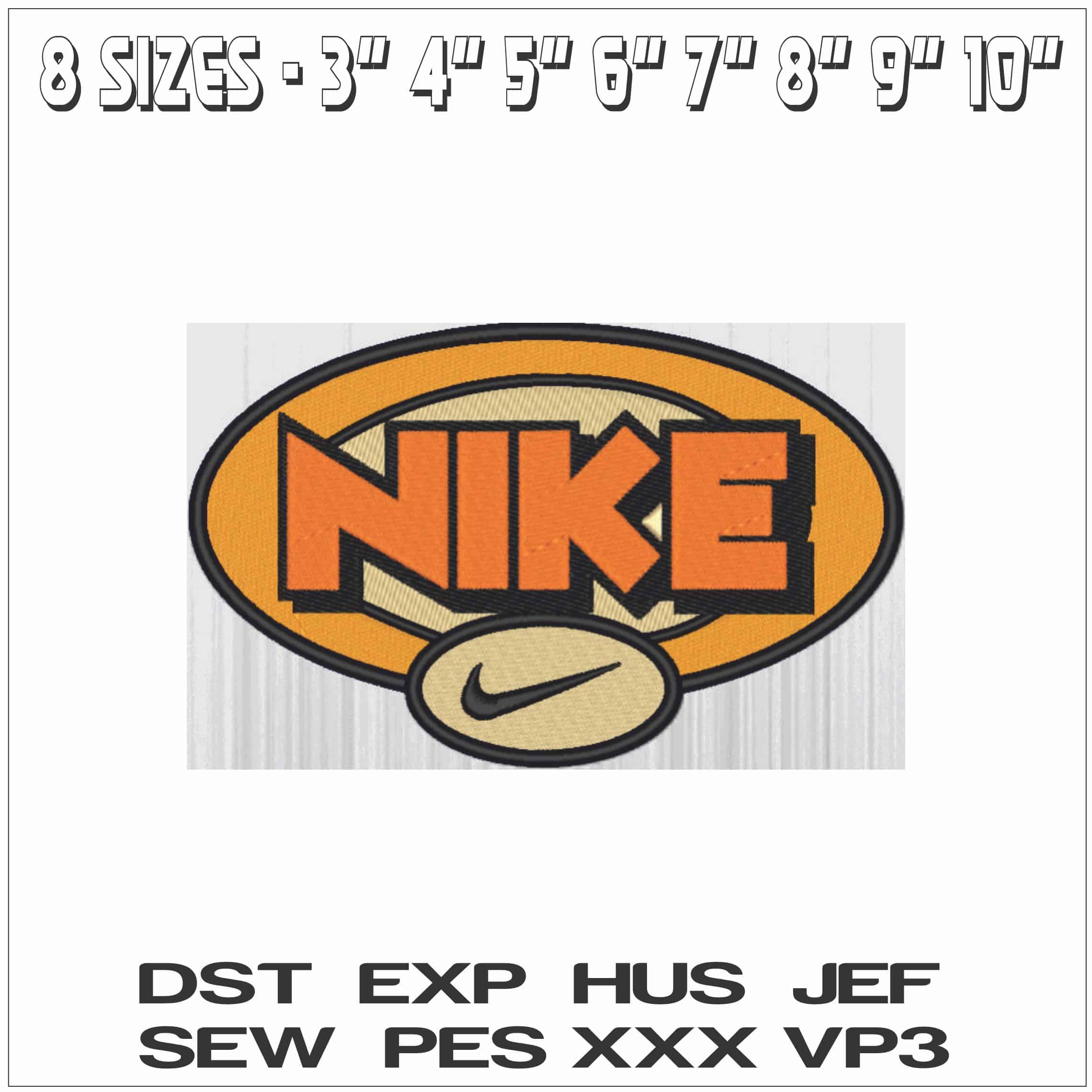 NIKE Oval Gold Retro-Elegant embroidery design file - instant download — view 2