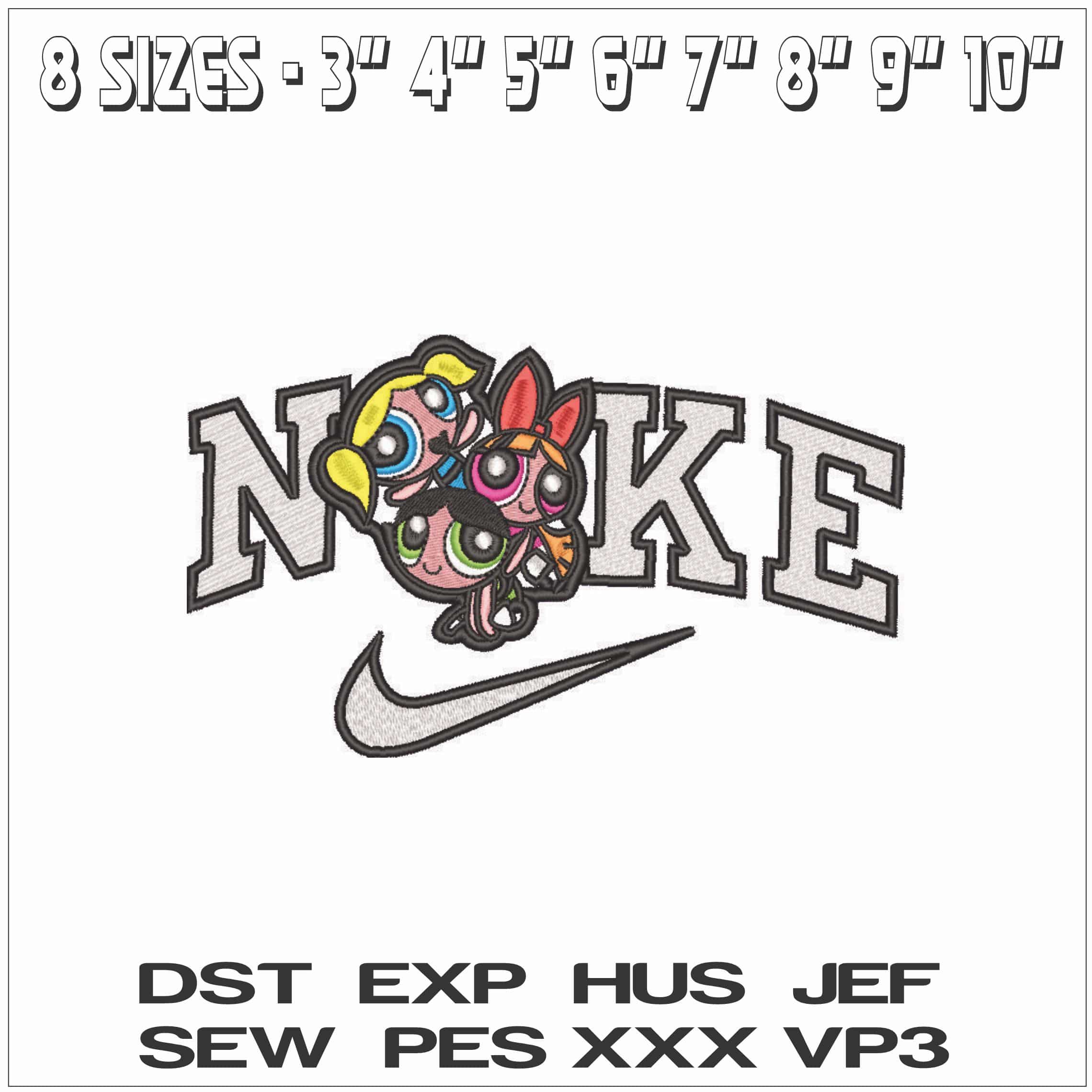 Nike Power Puff Girls-Elegant embroidery design file - instant download — view 2