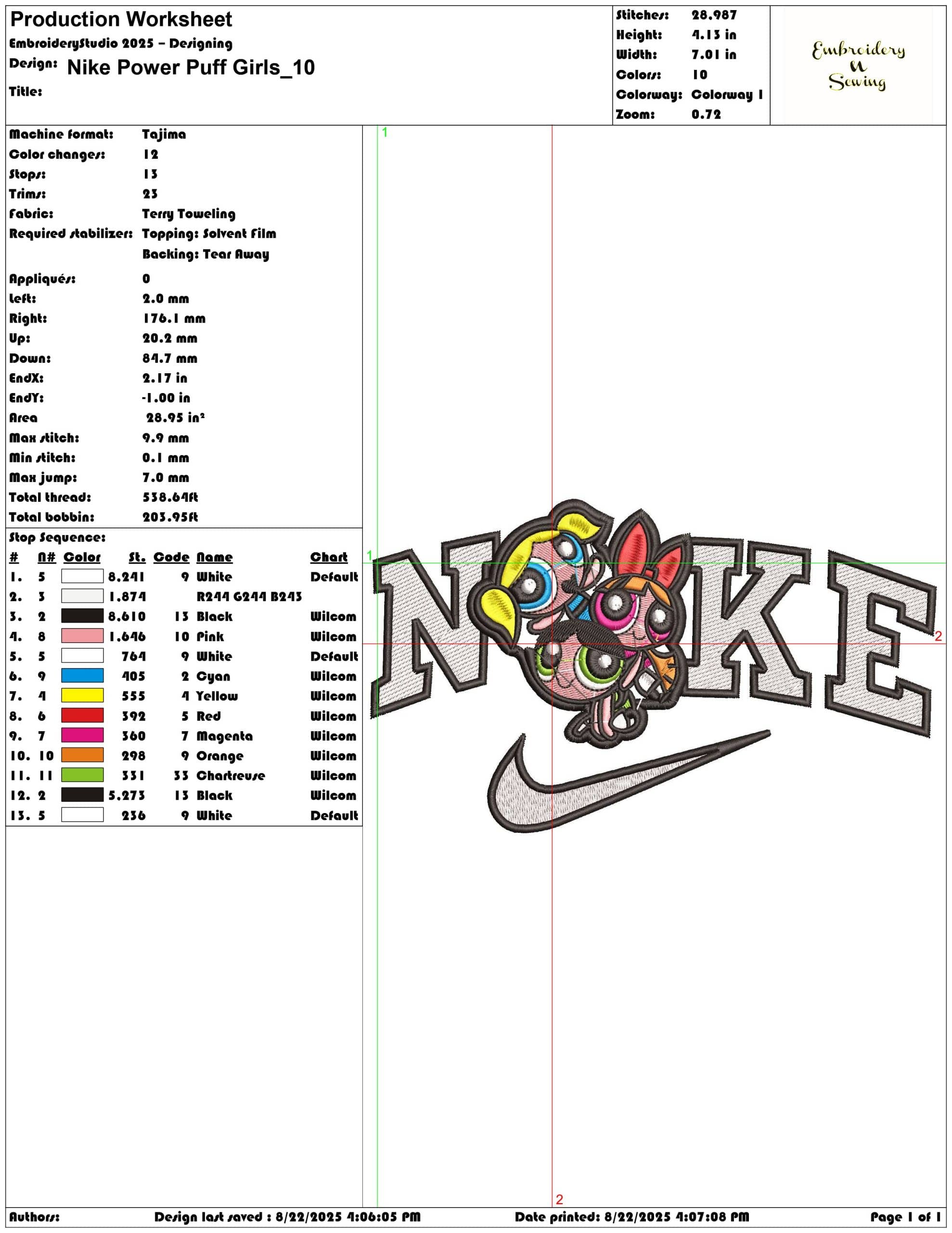 Nike Power Puff Girls-Elegant embroidery design file - instant download — view 3