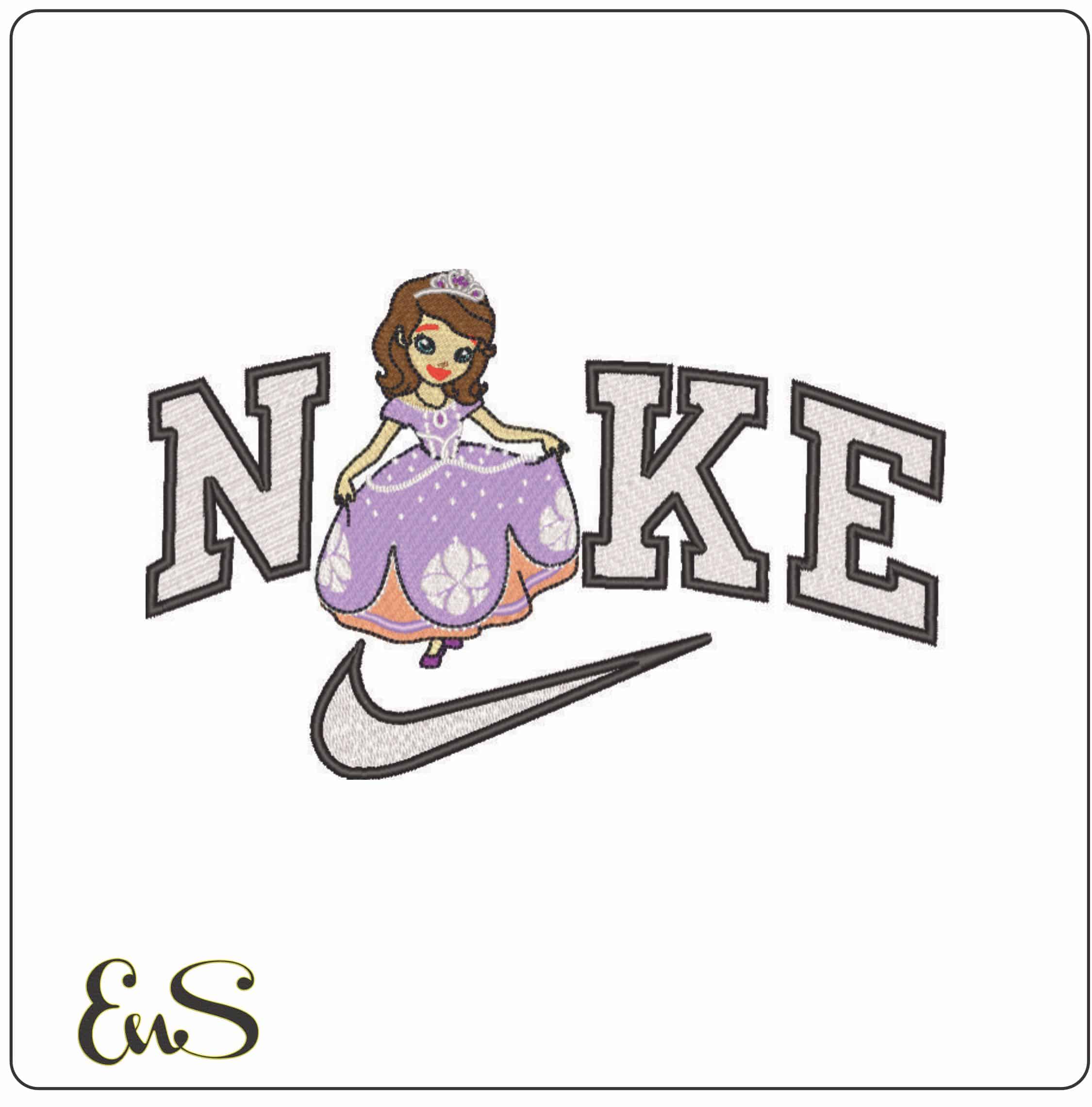 Nike Princess in a Ball Gown-Elegant embroidery design file - instant download