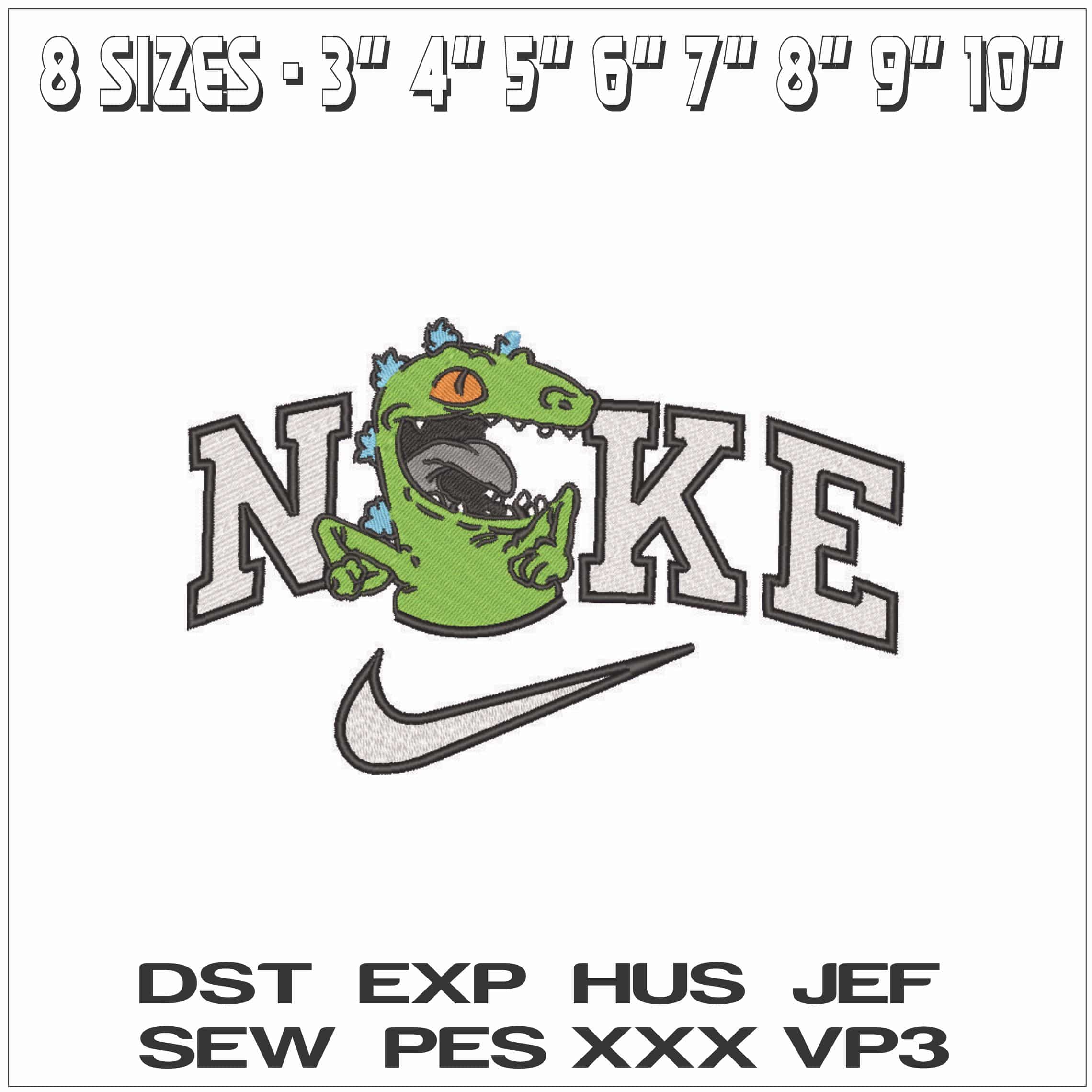 Nike Reptar Dino - Rugrats-Elegant embroidery design file - instant download — view 2