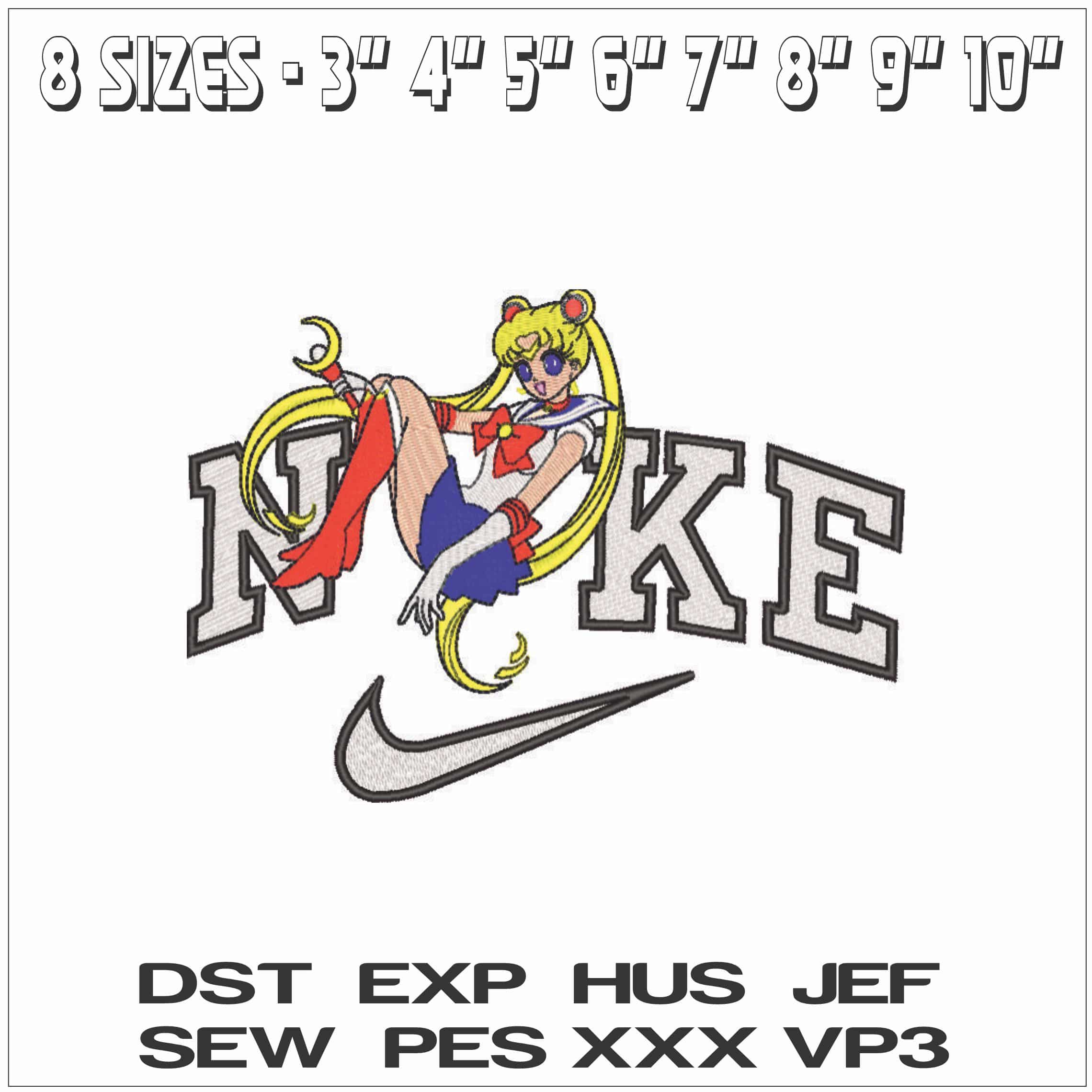 Nike Sailor Moon - Manga - Anime-Elegant embroidery design file - instant download — view 2