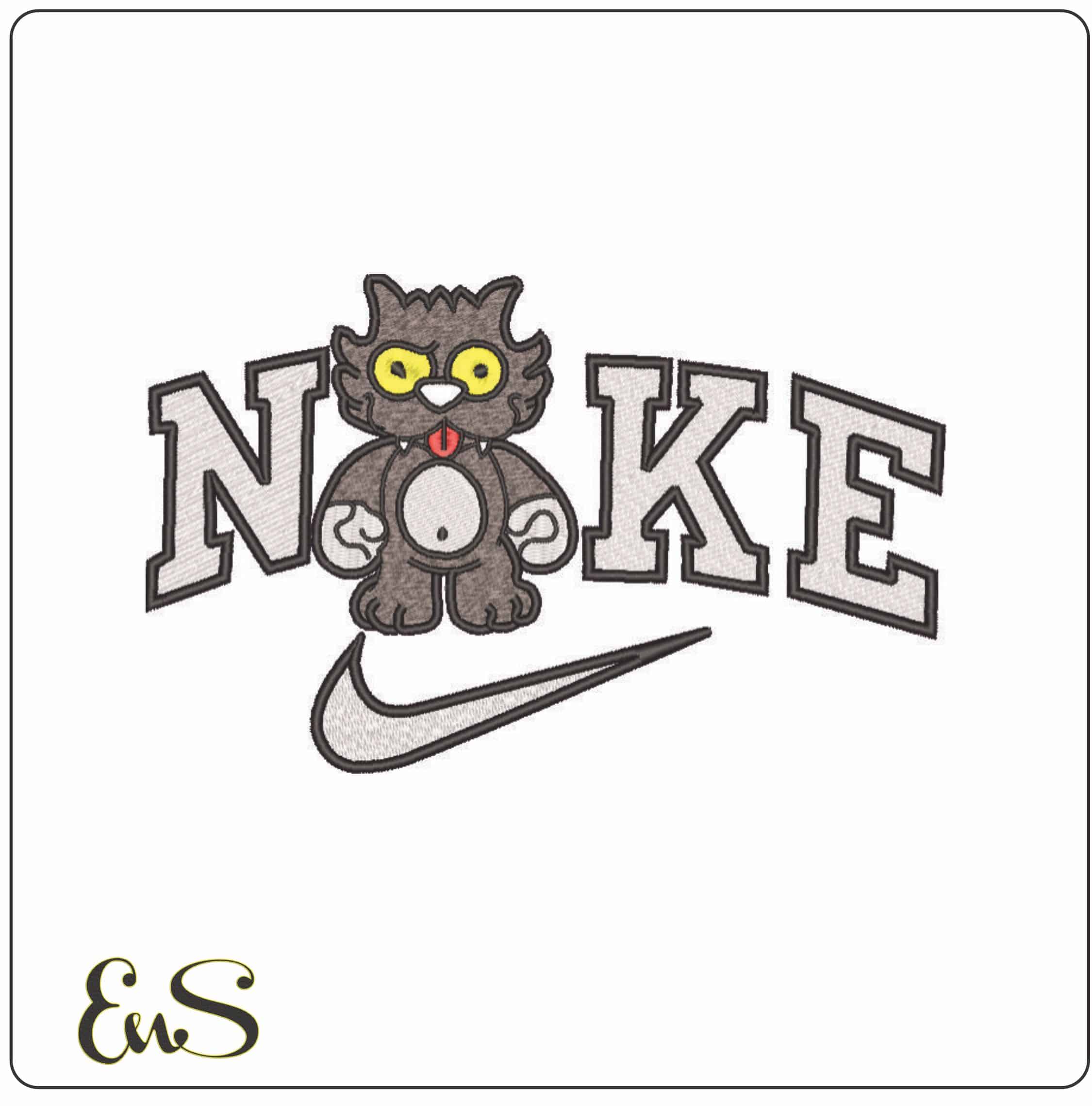 Nike Scratchy - Itchy and Scratchy - The Simpsons-Elegant embroidery design file - instant download