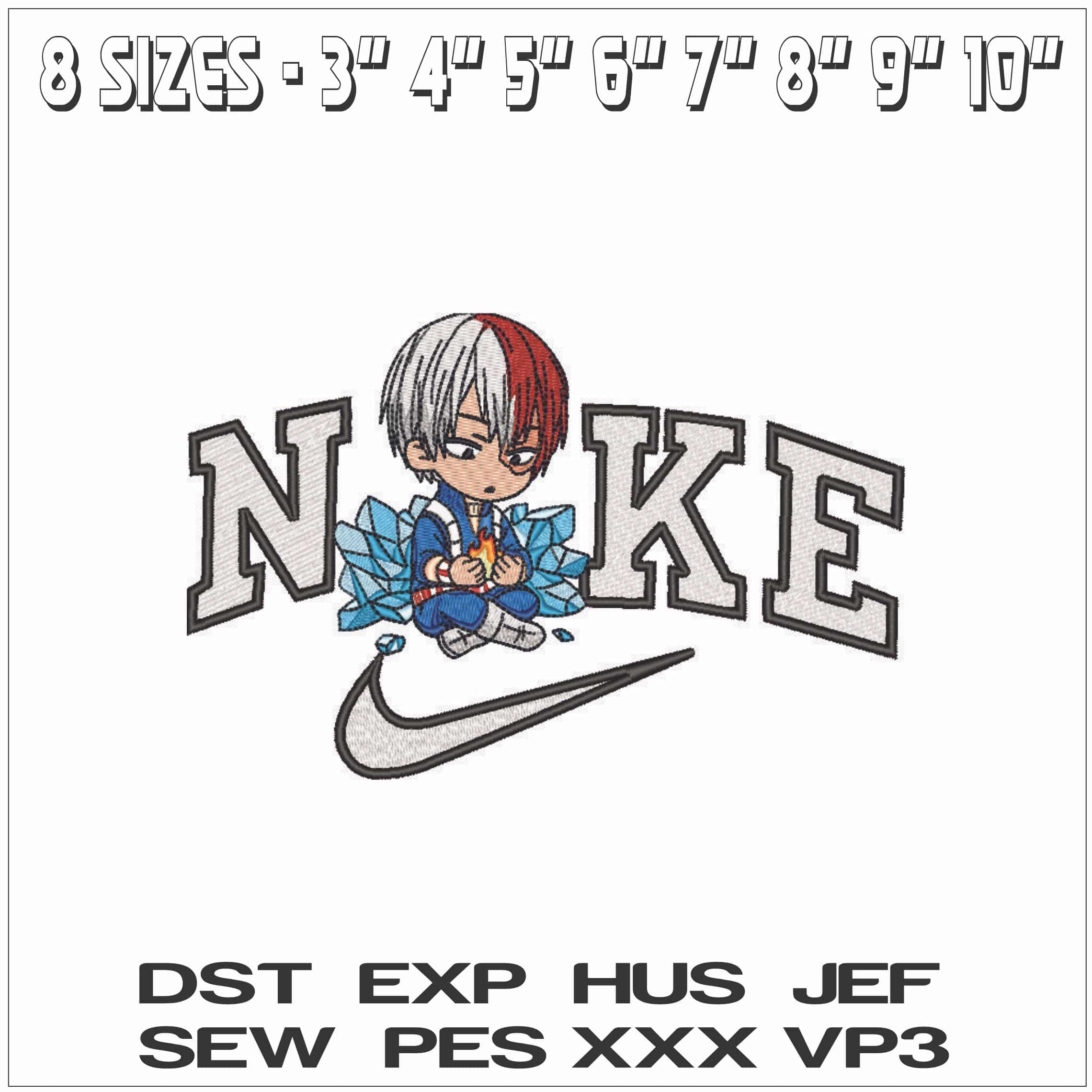 Nike Shoto Todoroki - My Hero Academia - Anime-Elegant embroidery design file - instant download — view 2