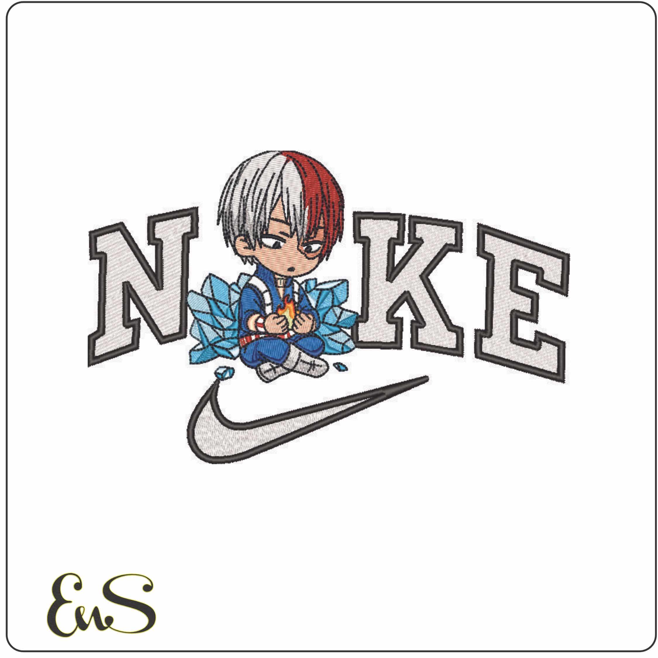 Nike Shoto Todoroki - My Hero Academia - Anime-Elegant embroidery design file - instant download