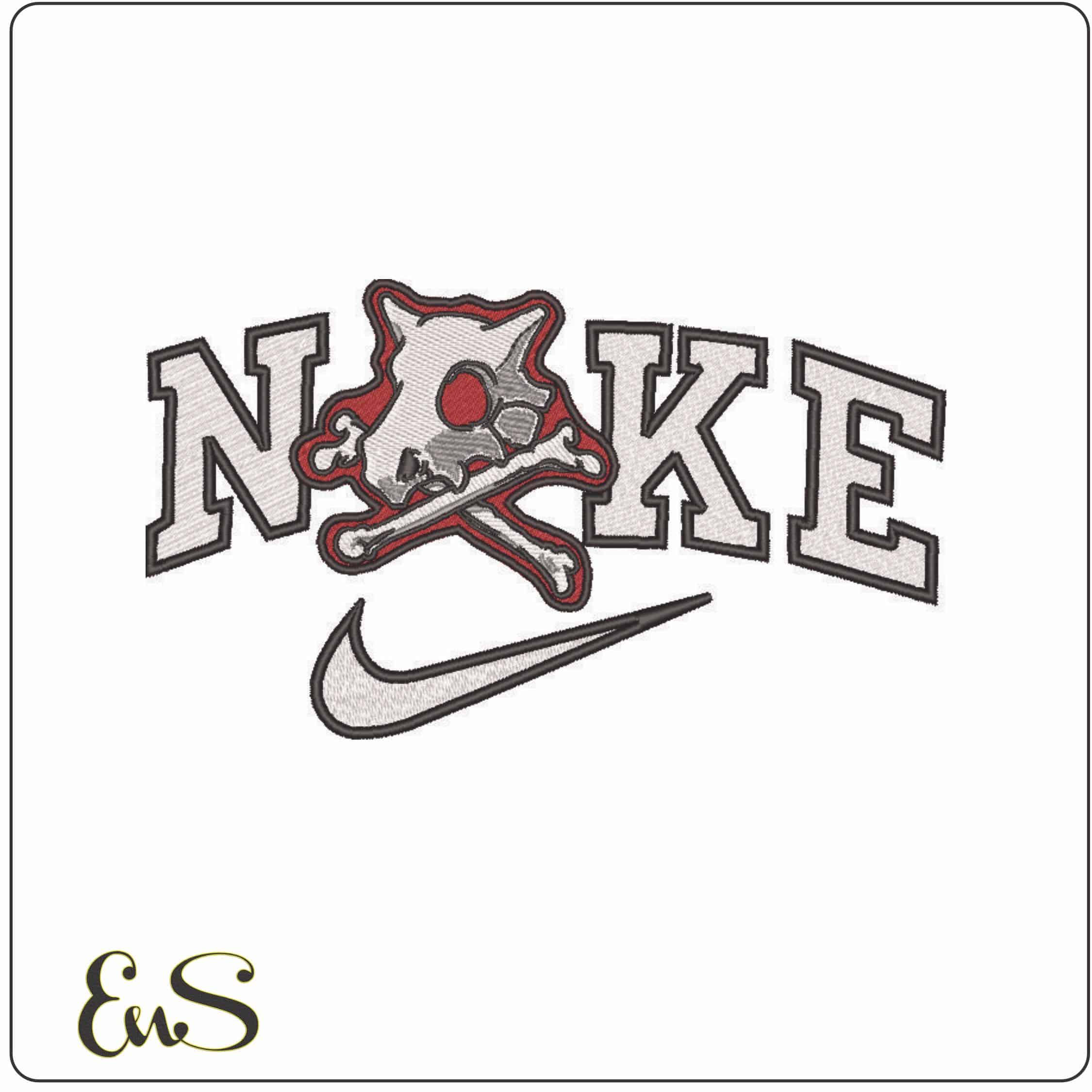 Nike Skull and Bone Cubone - Pokemon - Anime-Elegant embroidery design file - instant download