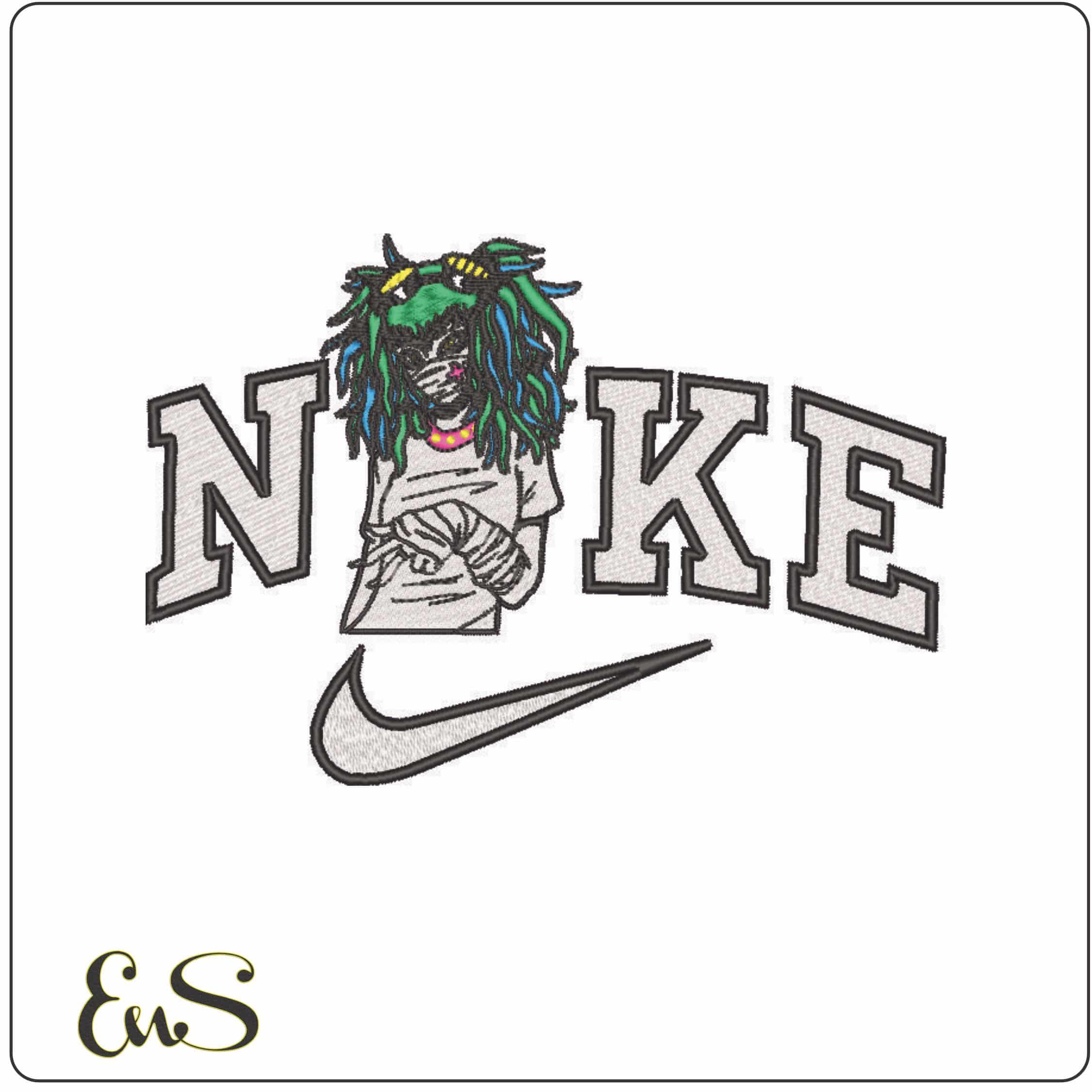 Nike Skull Girl - Punk Nurse - Anime-Elegant embroidery design file - instant download
