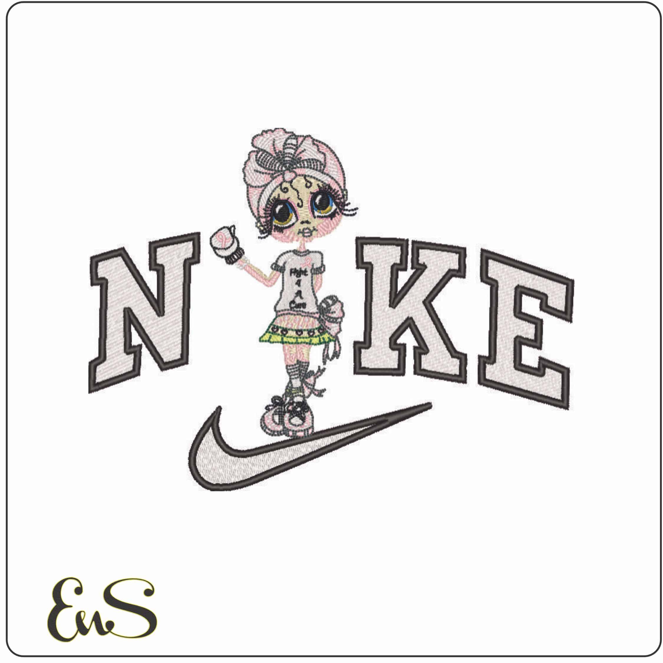 Nike Special Care Bestie of Hope - Fight 4 A Cure-Elegant embroidery design file - instant download