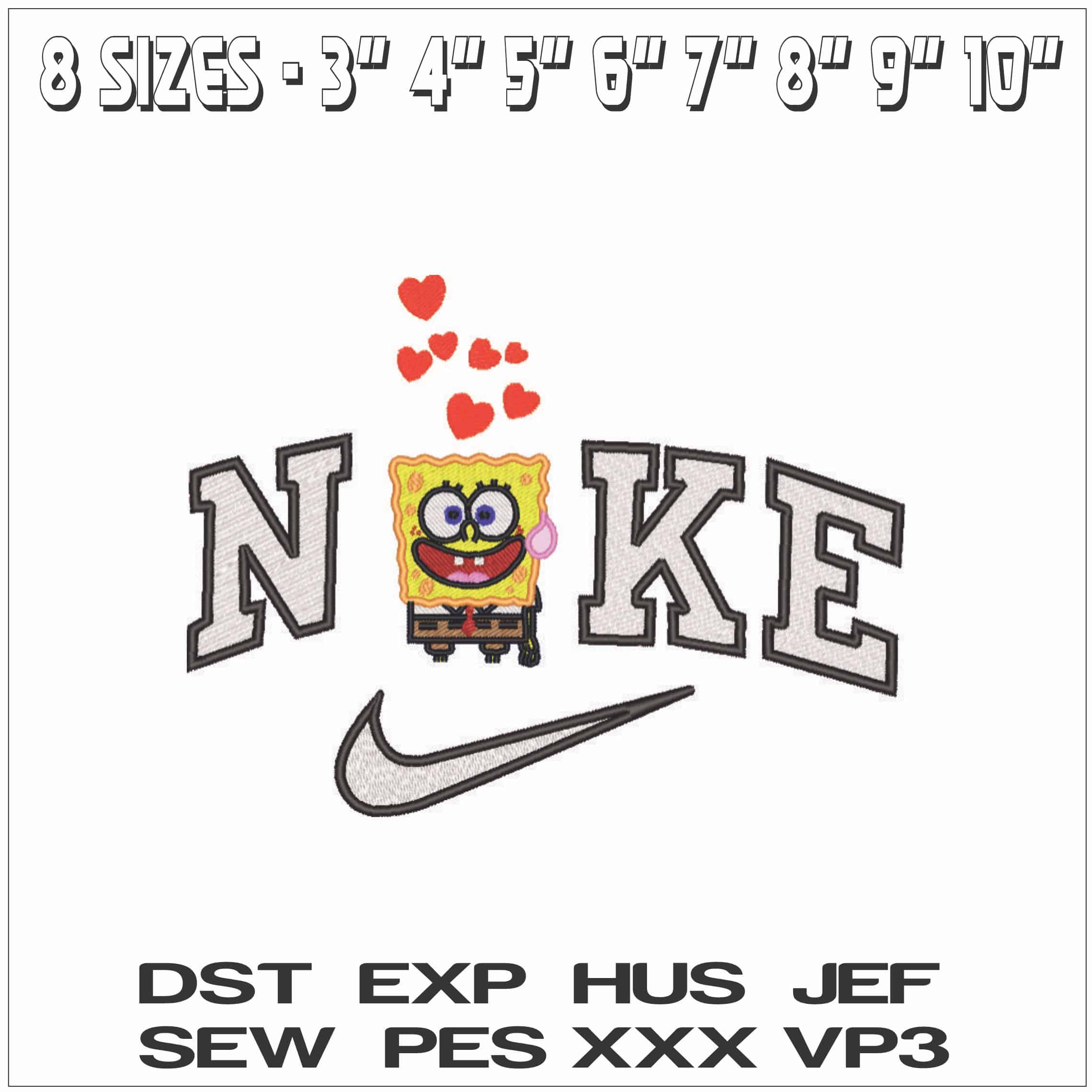 Nike Sponge Bob Love-Elegant embroidery design file - instant download — view 2