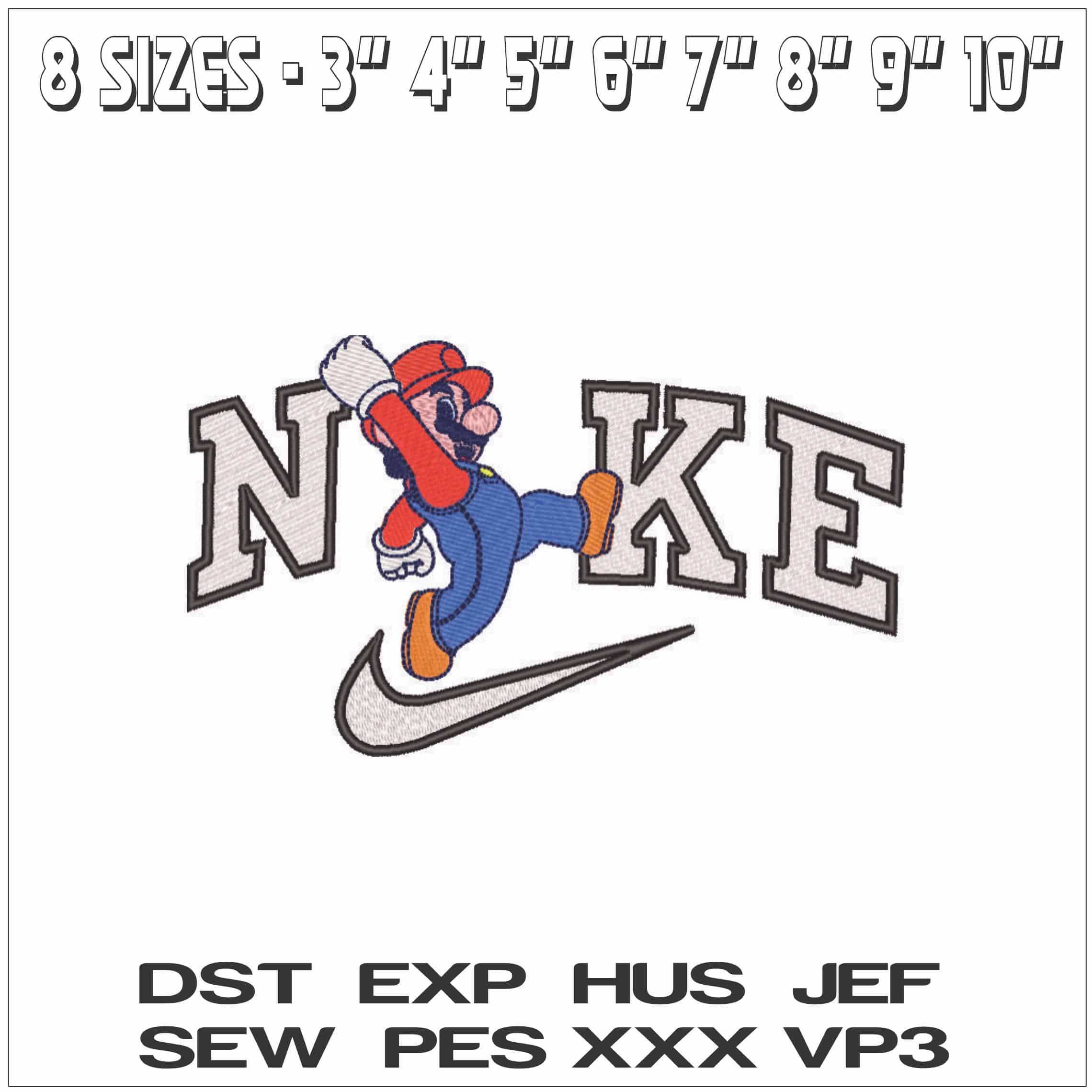 Nike Super Mario RUNNING-Elegant embroidery design file - instant download — view 2