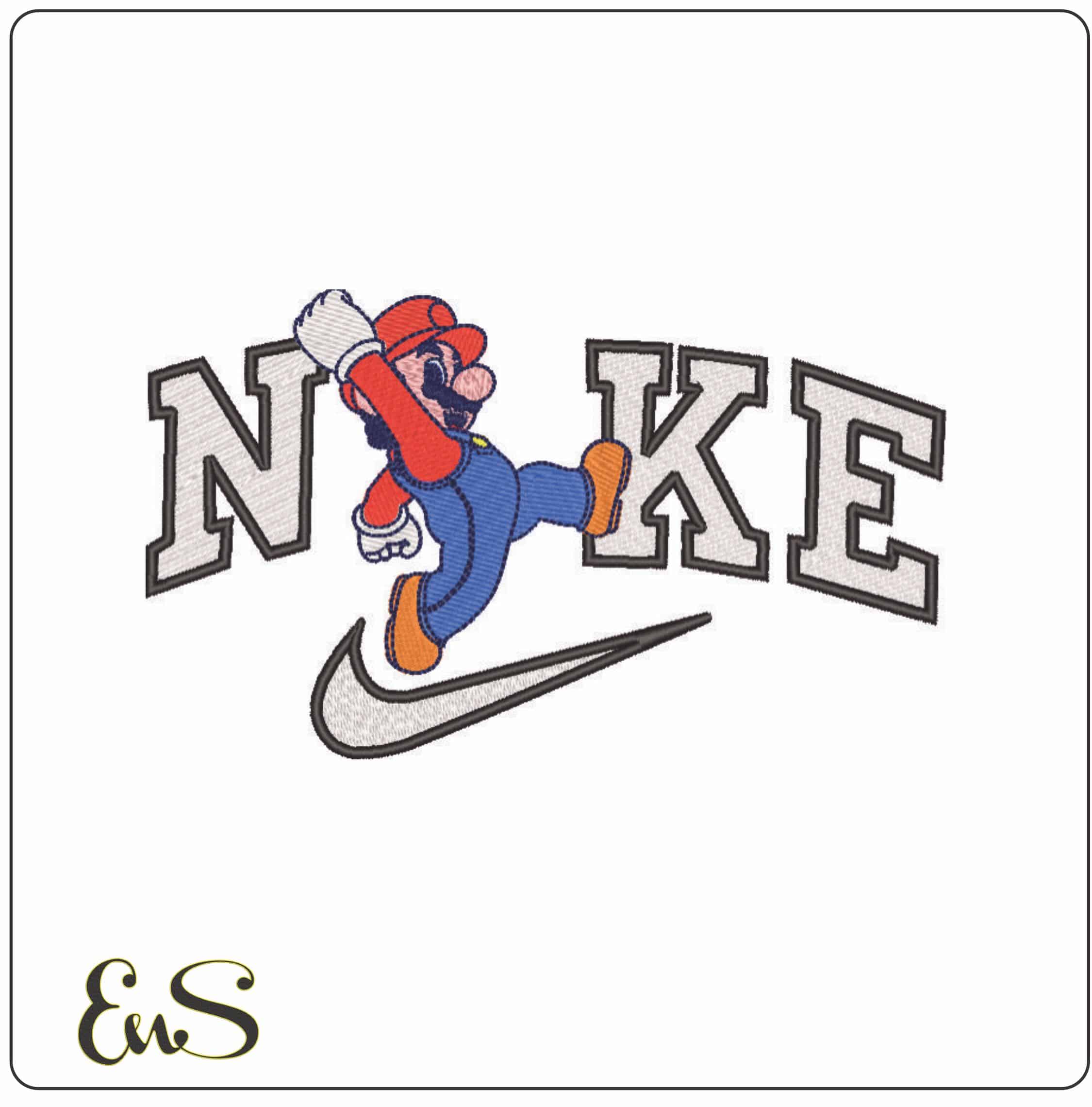 Nike Super Mario RUNNING-Elegant embroidery design file - instant download