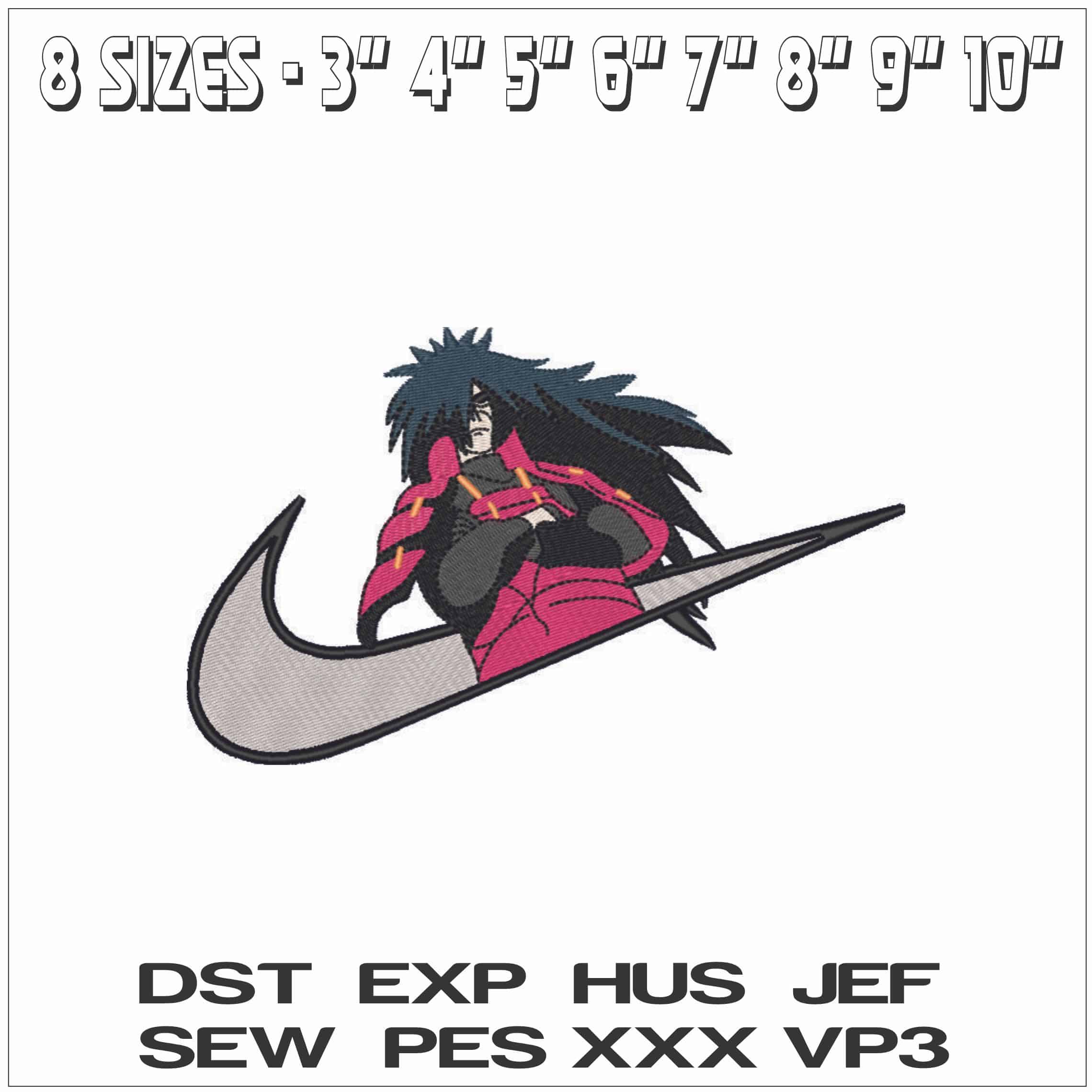 Nike Swoosh Madara Uchiha - Naruto - Anime-Elegant embroidery design file - instant download — view 2