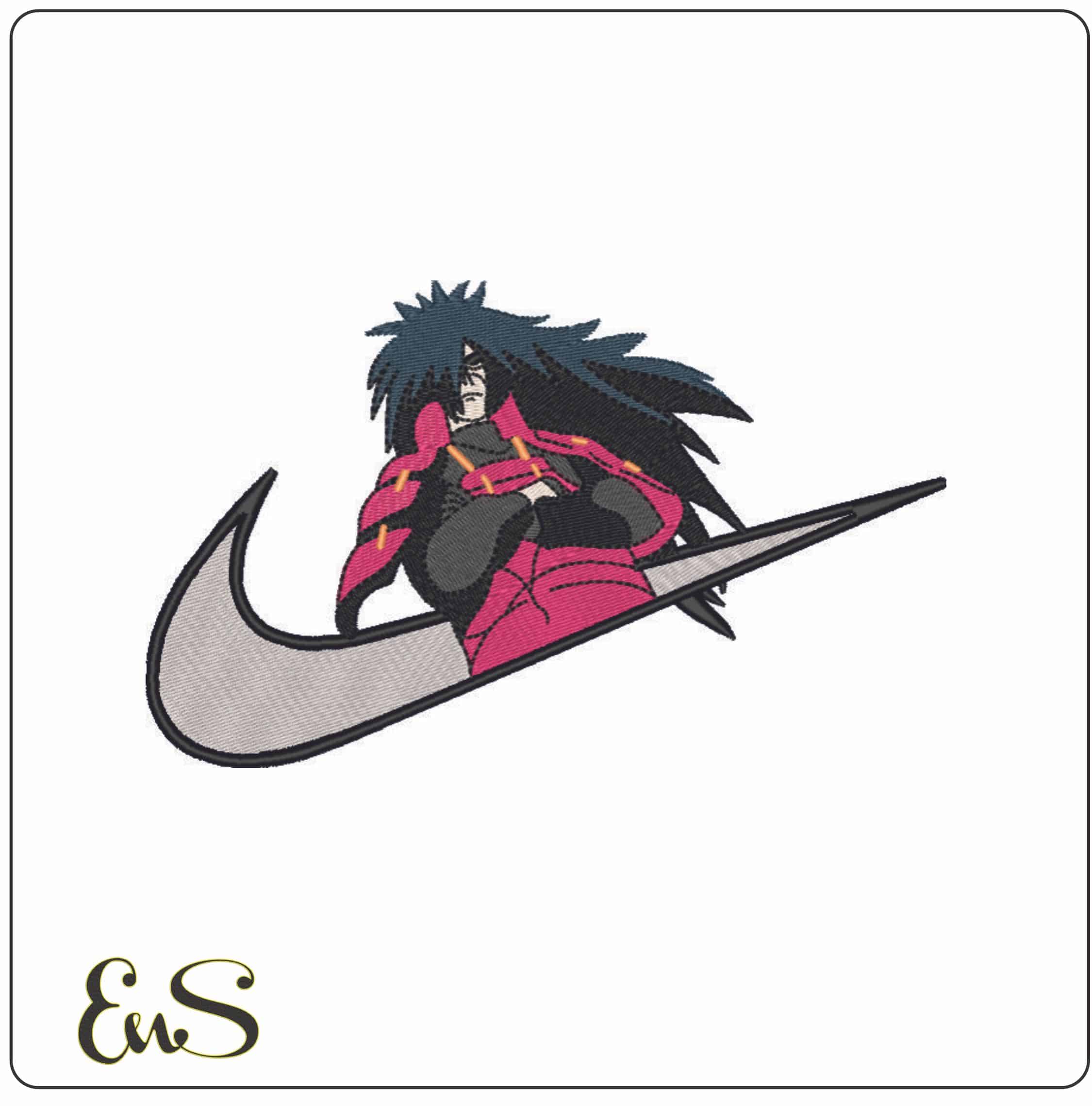 Nike Swoosh Madara Uchiha - Naruto - Anime-Elegant embroidery design file - instant download