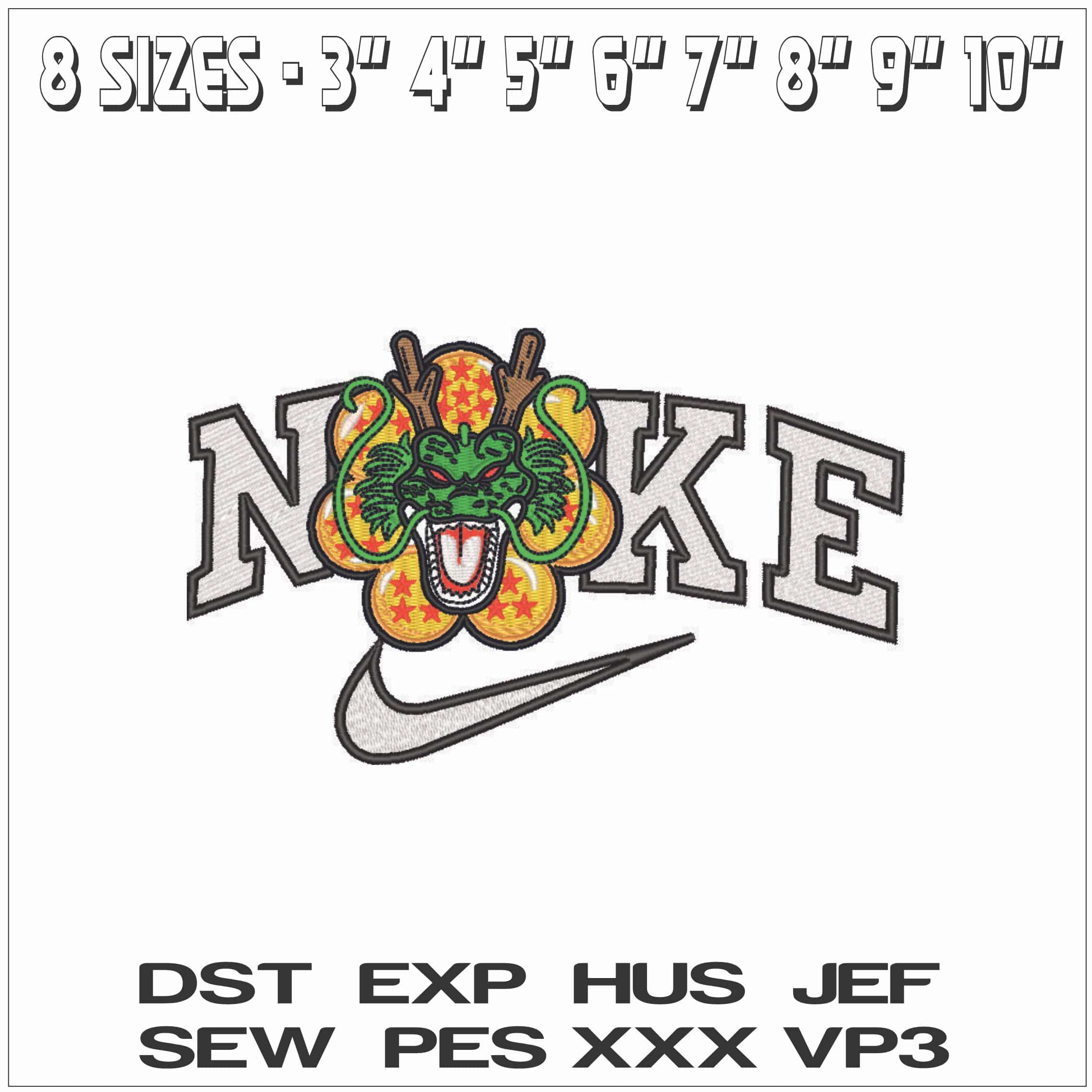 Nike The Eternal Dragon - Dragon Ball - Anime-Elegant embroidery design file - instant download — view 2