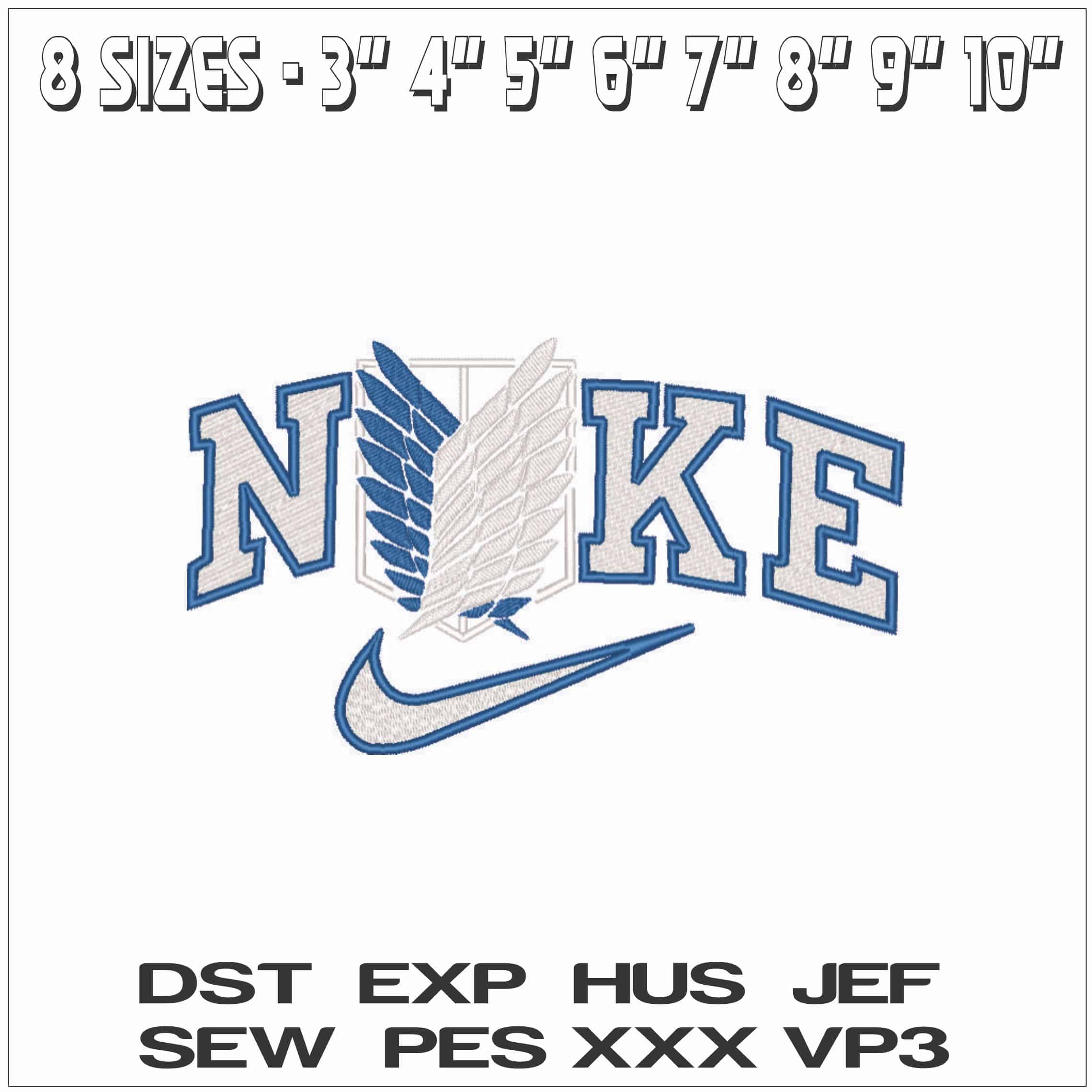 Nike Wings of Freedom - Attack on Titan - Anime-Elegant embroidery design file - instant download — view 2