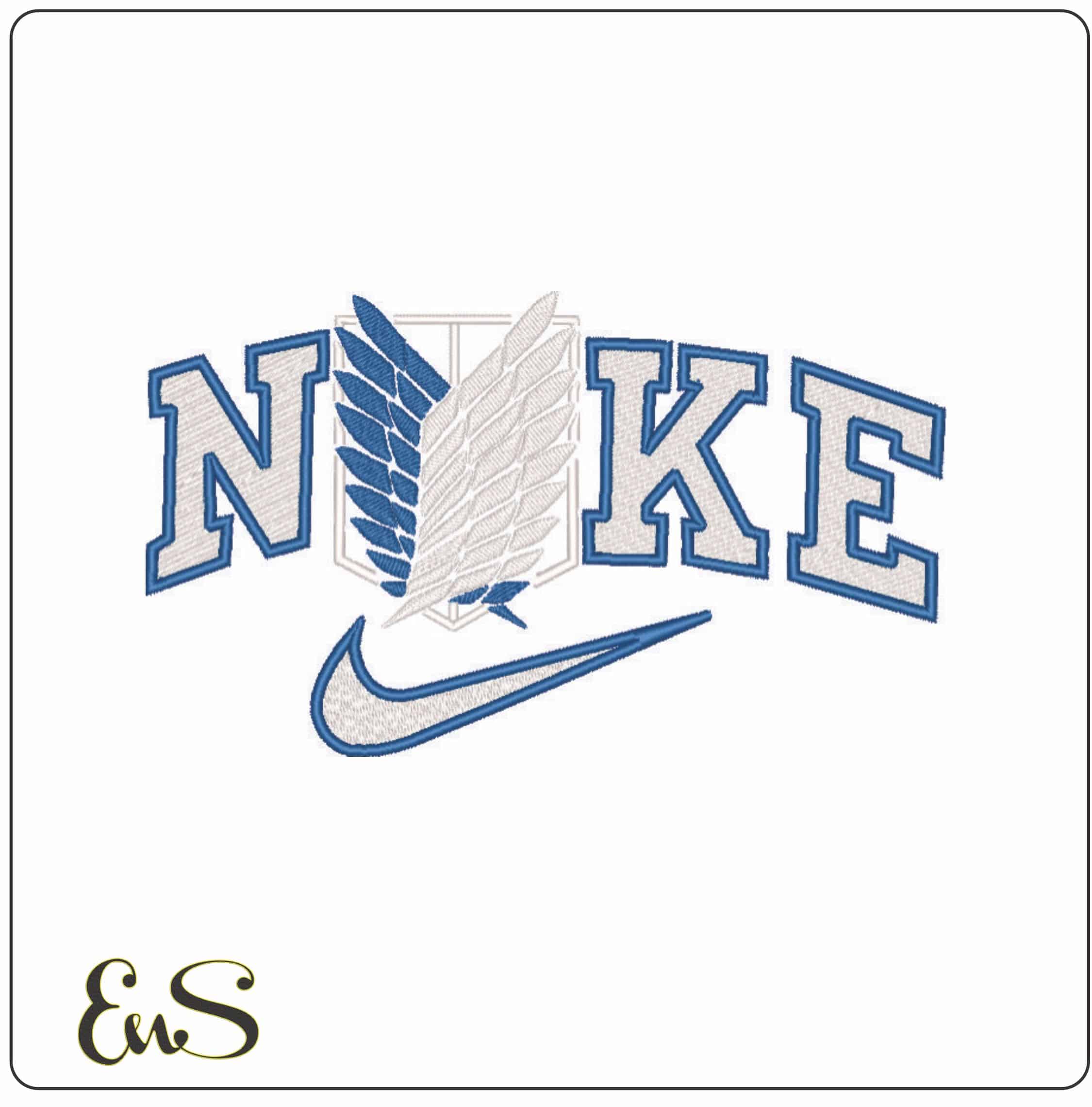 Nike Wings of Freedom - Attack on Titan - Anime-Elegant embroidery design file - instant download